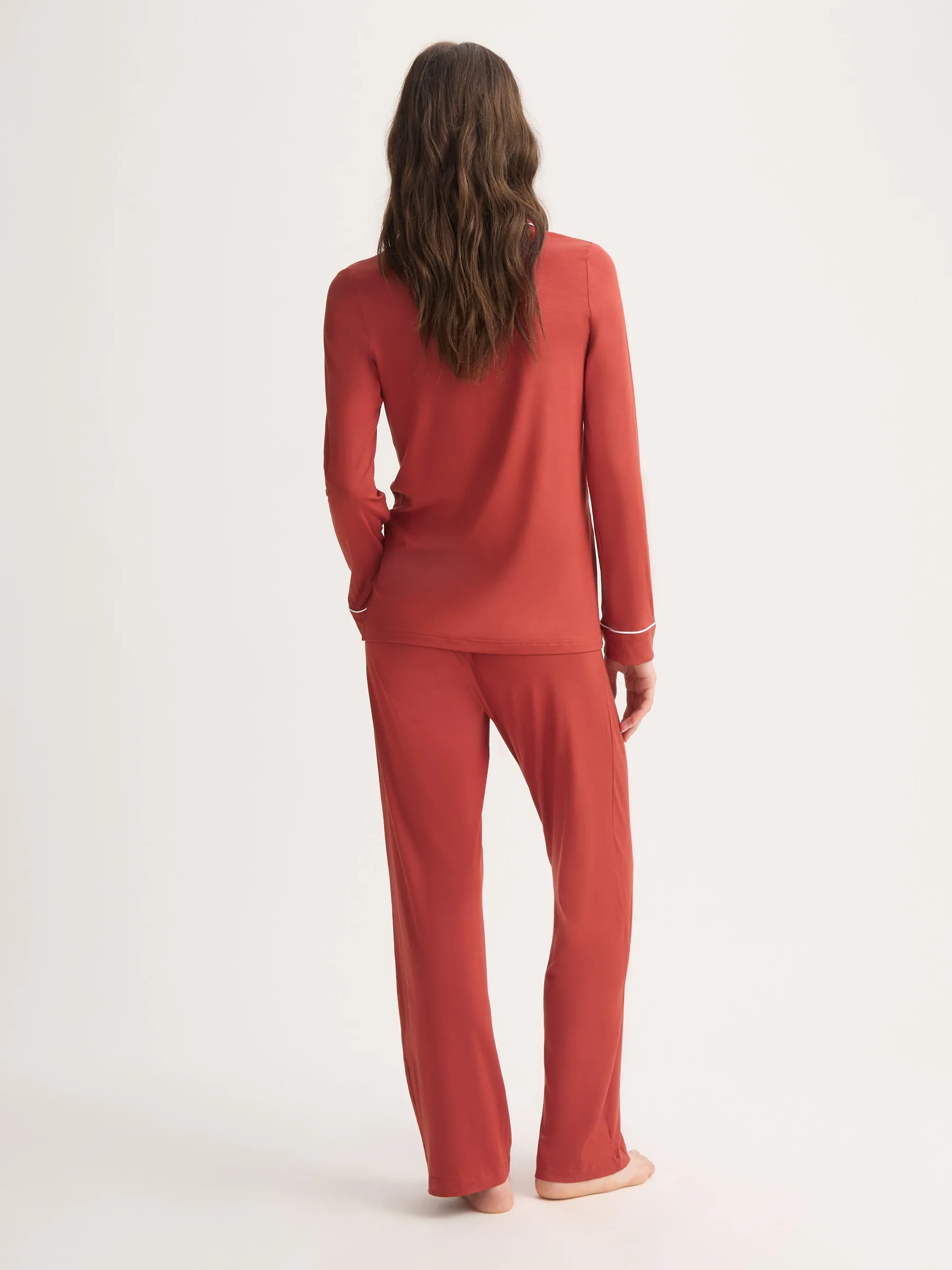 Women's Pajamas Lara Micro Modal Stretch Rose Red sold by Derek Rose product image thumbnail 3