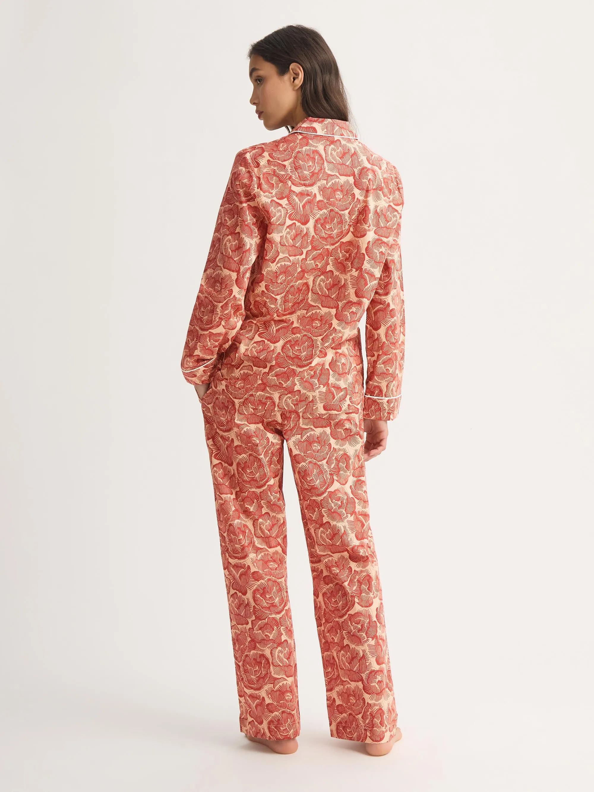 Women's Pajamas Cotton Batiste Rustic Red Rose Print sold by Derek Rose product image thumbnail 3