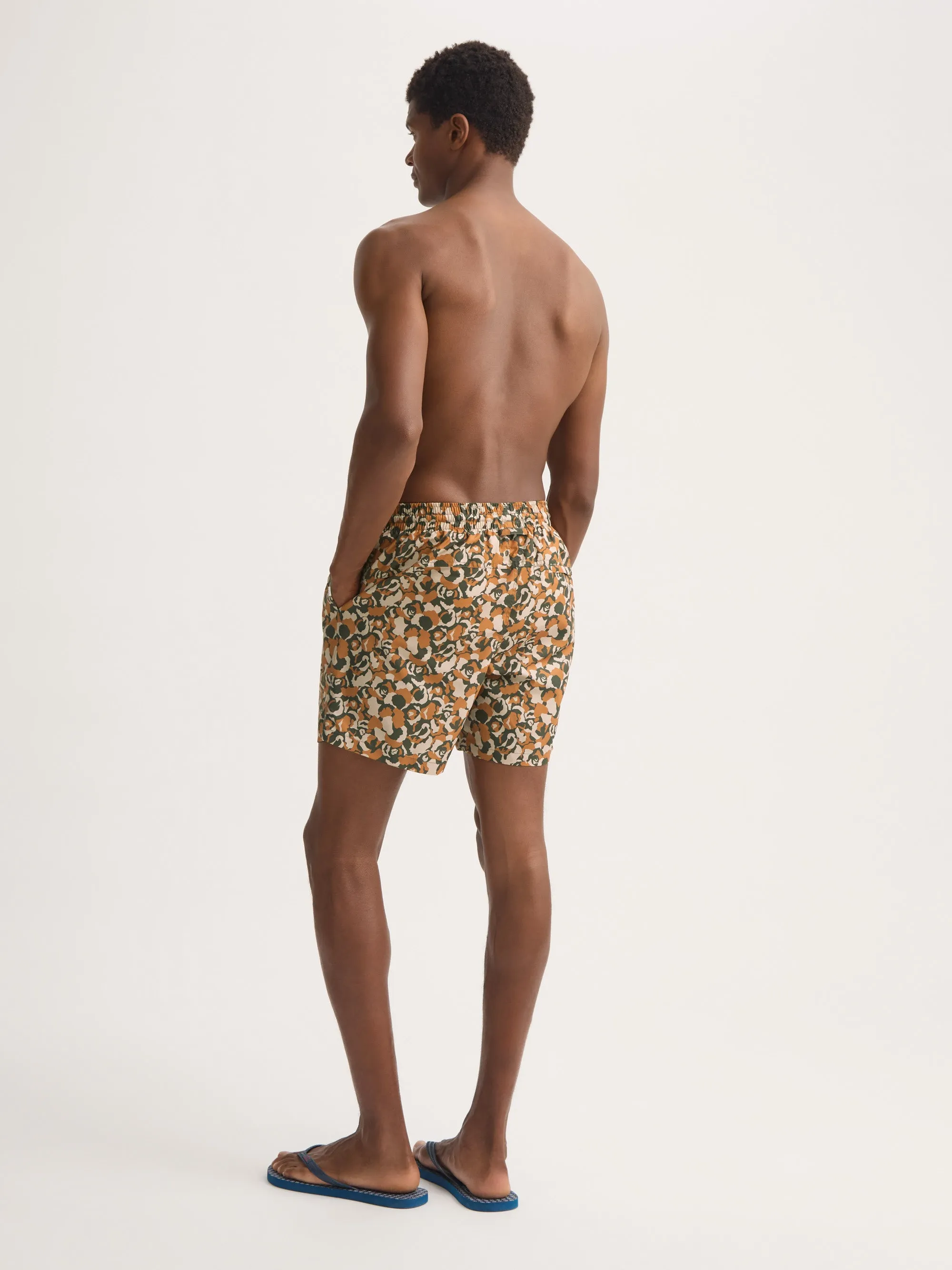 Men's Swim Trunks Maui Green & Brick Multicolor Camo Rose sold by Derek Rose product image thumbnail 3