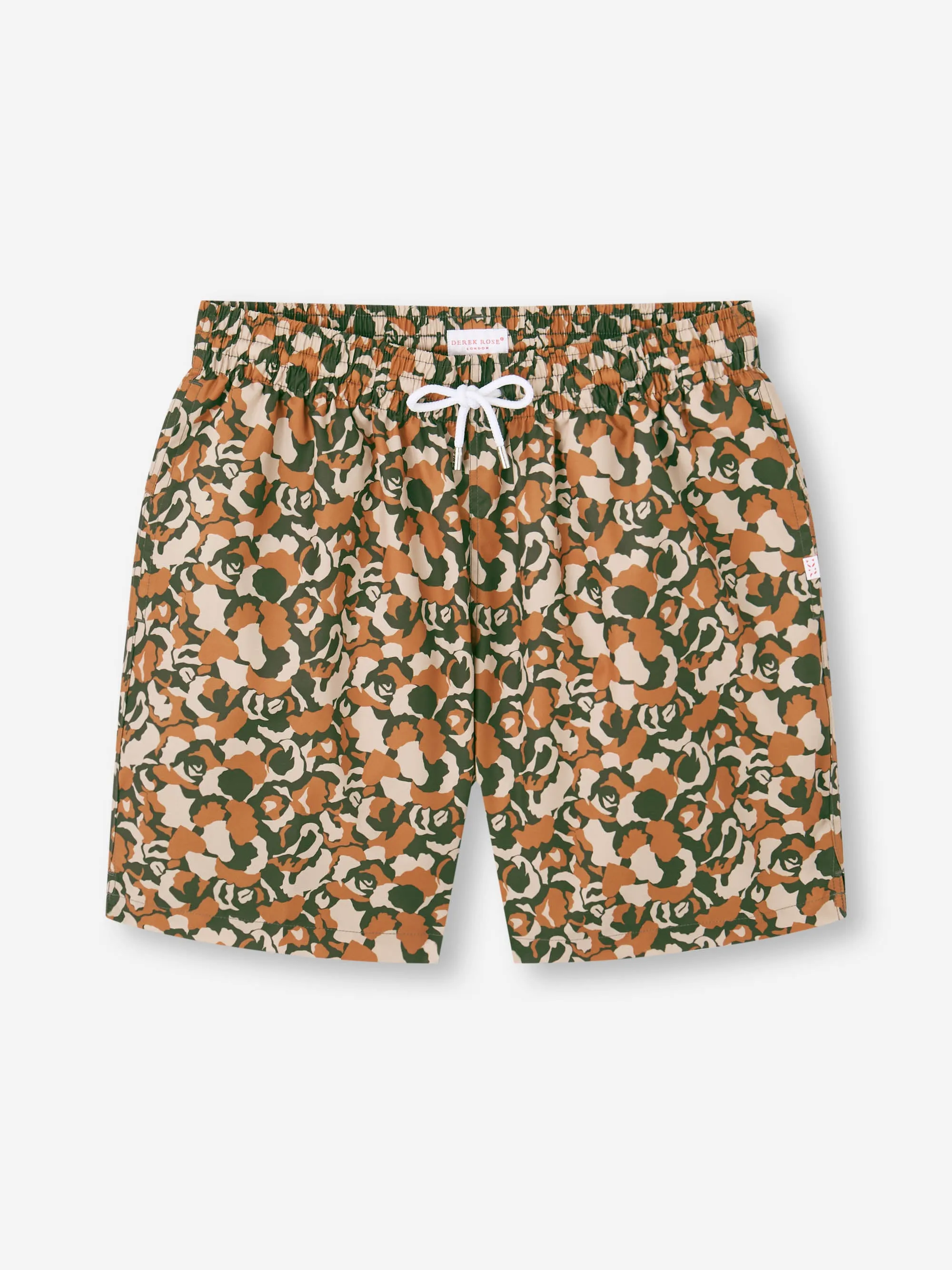 Men's Swim Trunks Maui Green & Brick Multicolor Camo Rose sold by Derek Rose