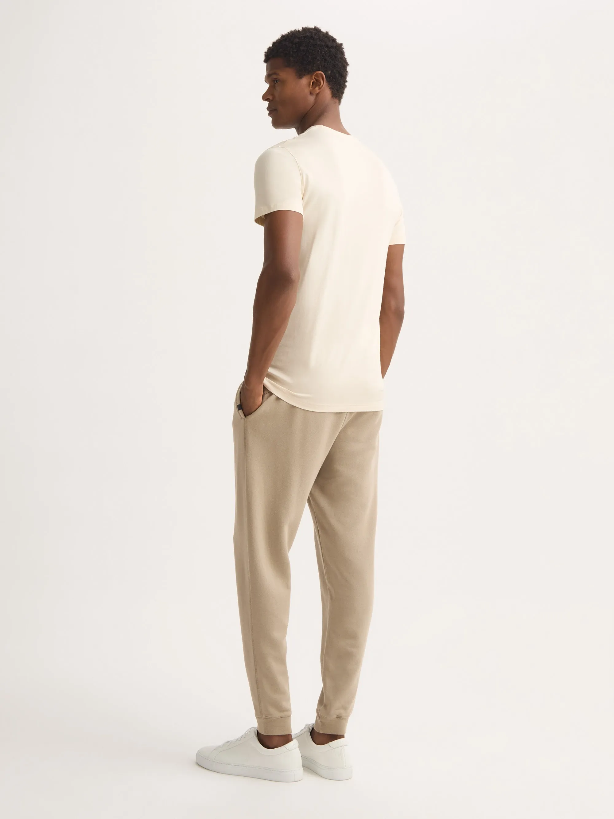 Men's Cuffed Sweatpants Quinn Cotton Modal Taupe sold by Derek Rose product image thumbnail 3