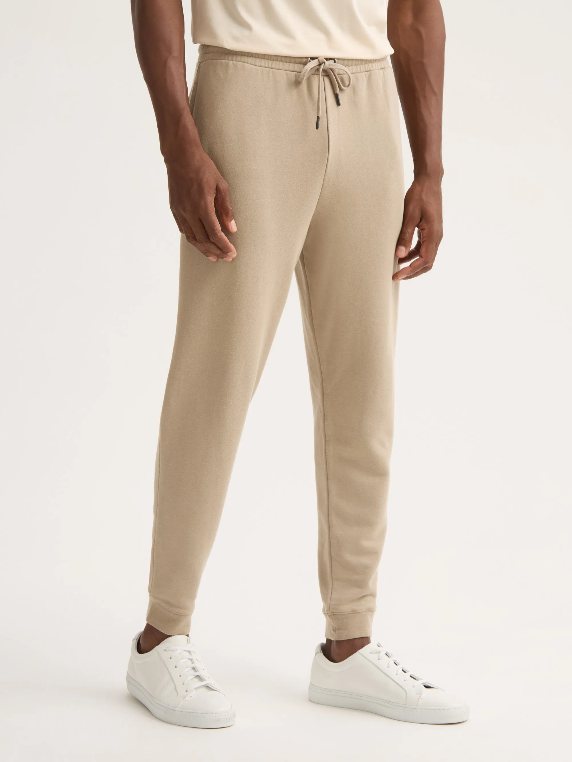 Men's Cuffed Sweatpants Quinn Cotton Modal Taupe sold by Derek Rose product image thumbnail 4