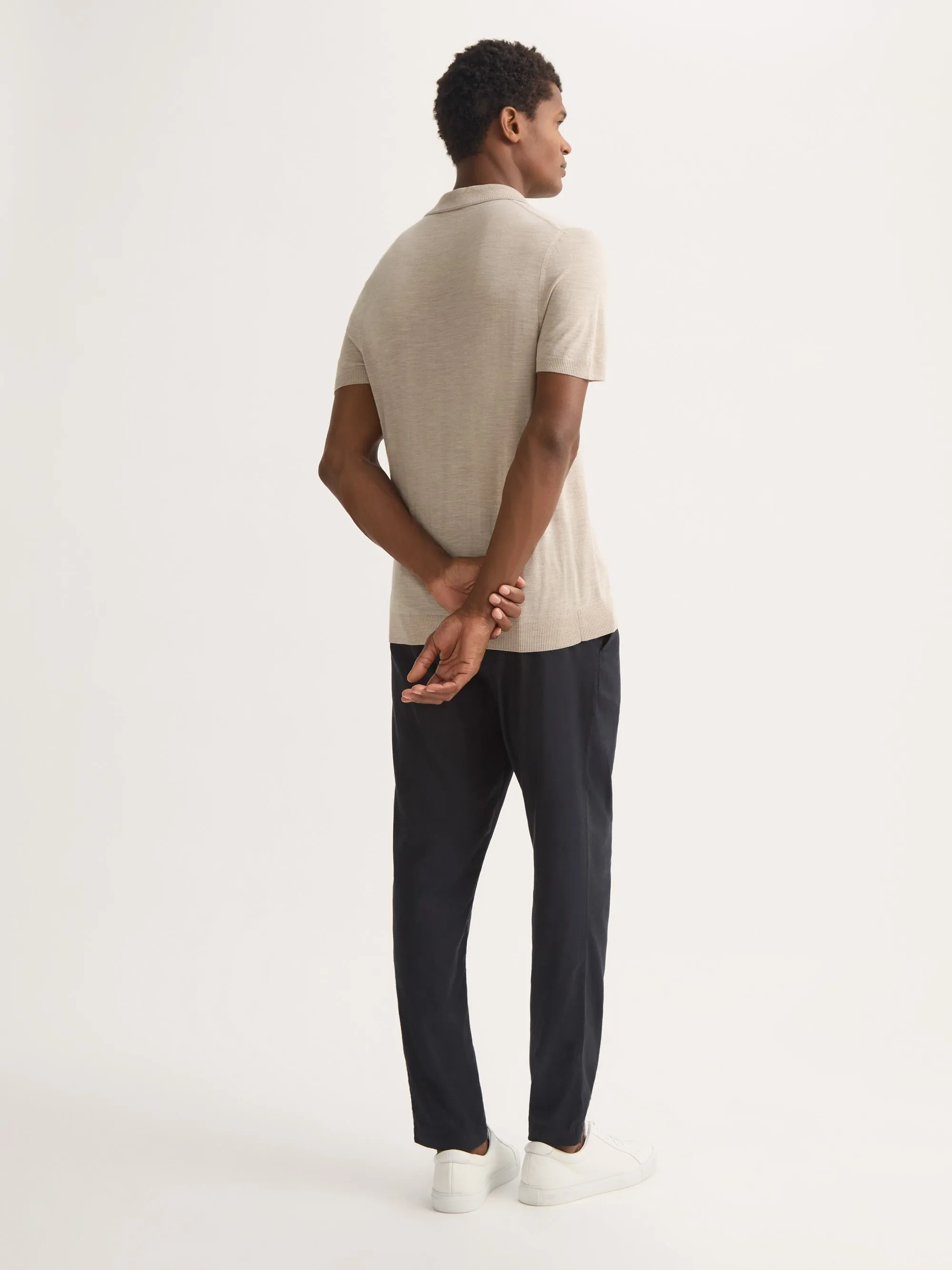 Men's Polo Shirt Orson Merino Wool Ecru sold by Derek Rose product image thumbnail 3