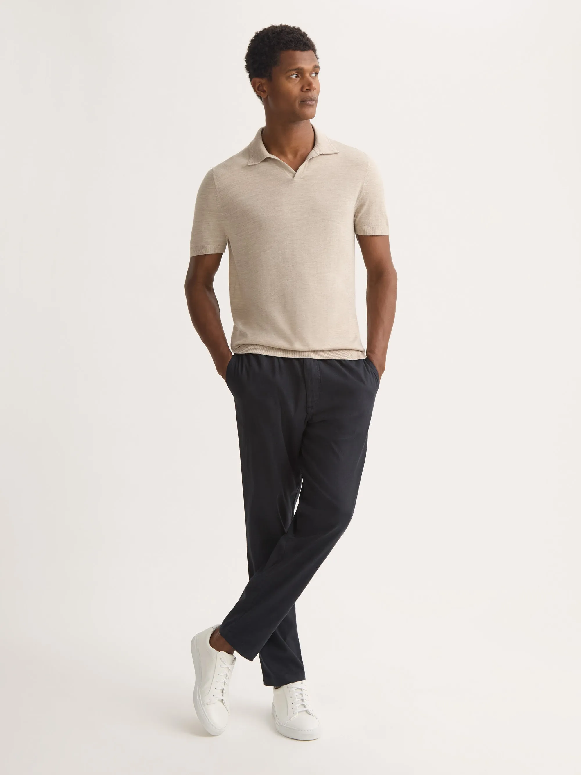Men's Polo Shirt Orson Merino Wool Ecru sold by Derek Rose product image thumbnail 2