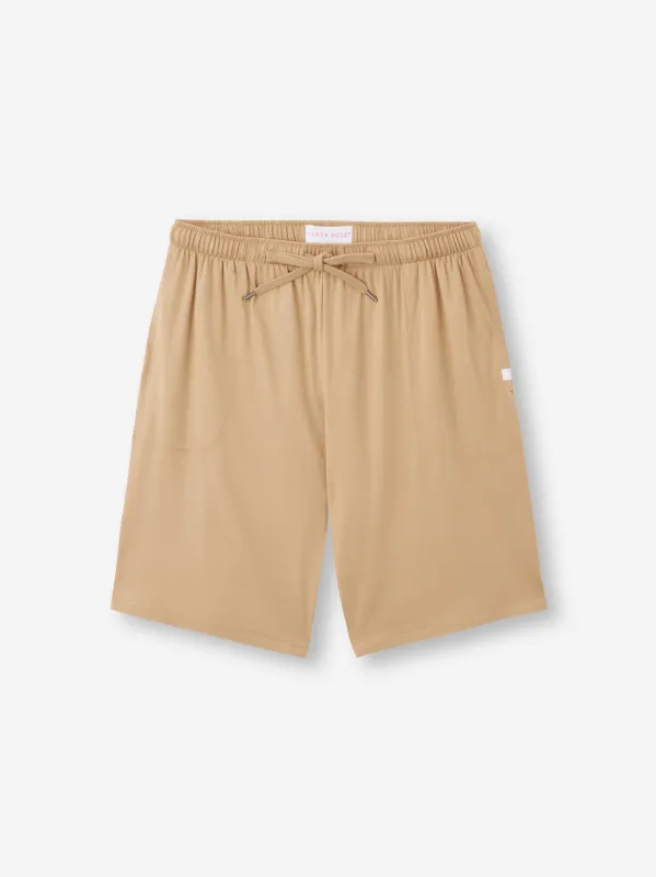 Men's Lounge Shorts Basel Micro Modal Stretch Camel sold by Derek Rose