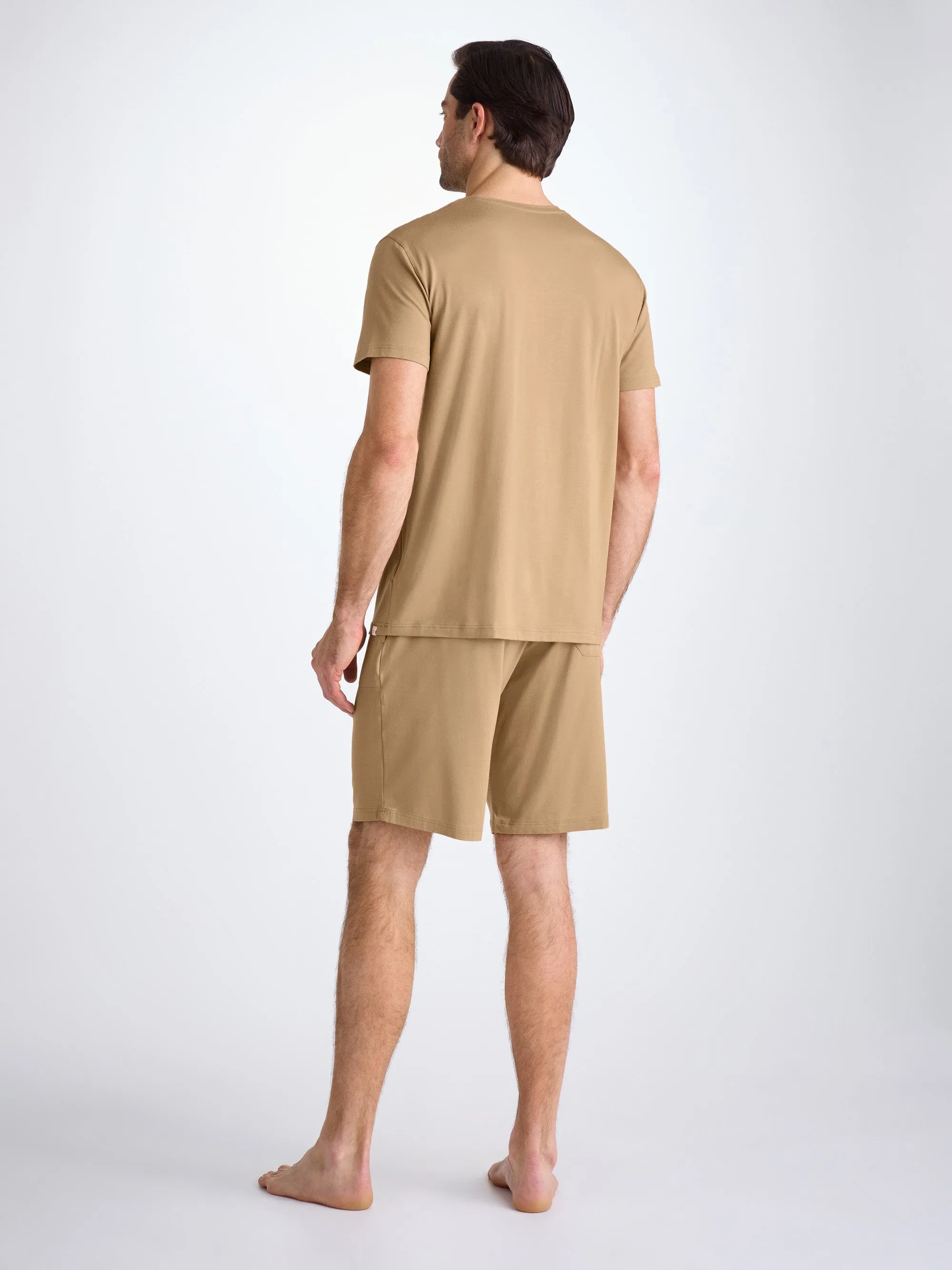 Men's Lounge Shorts Basel Micro Modal Stretch Camel sold by Derek Rose product image thumbnail 4