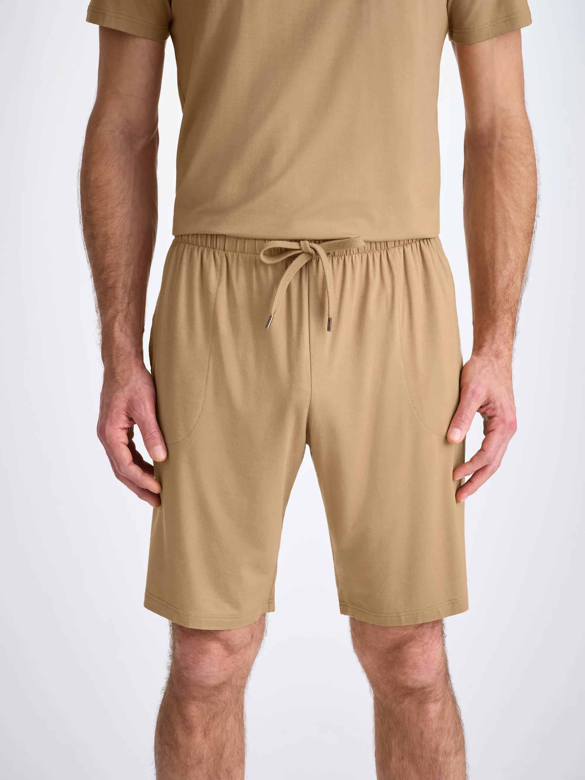 Men's Lounge Shorts Basel Micro Modal Stretch Camel sold by Derek Rose product image thumbnail 2