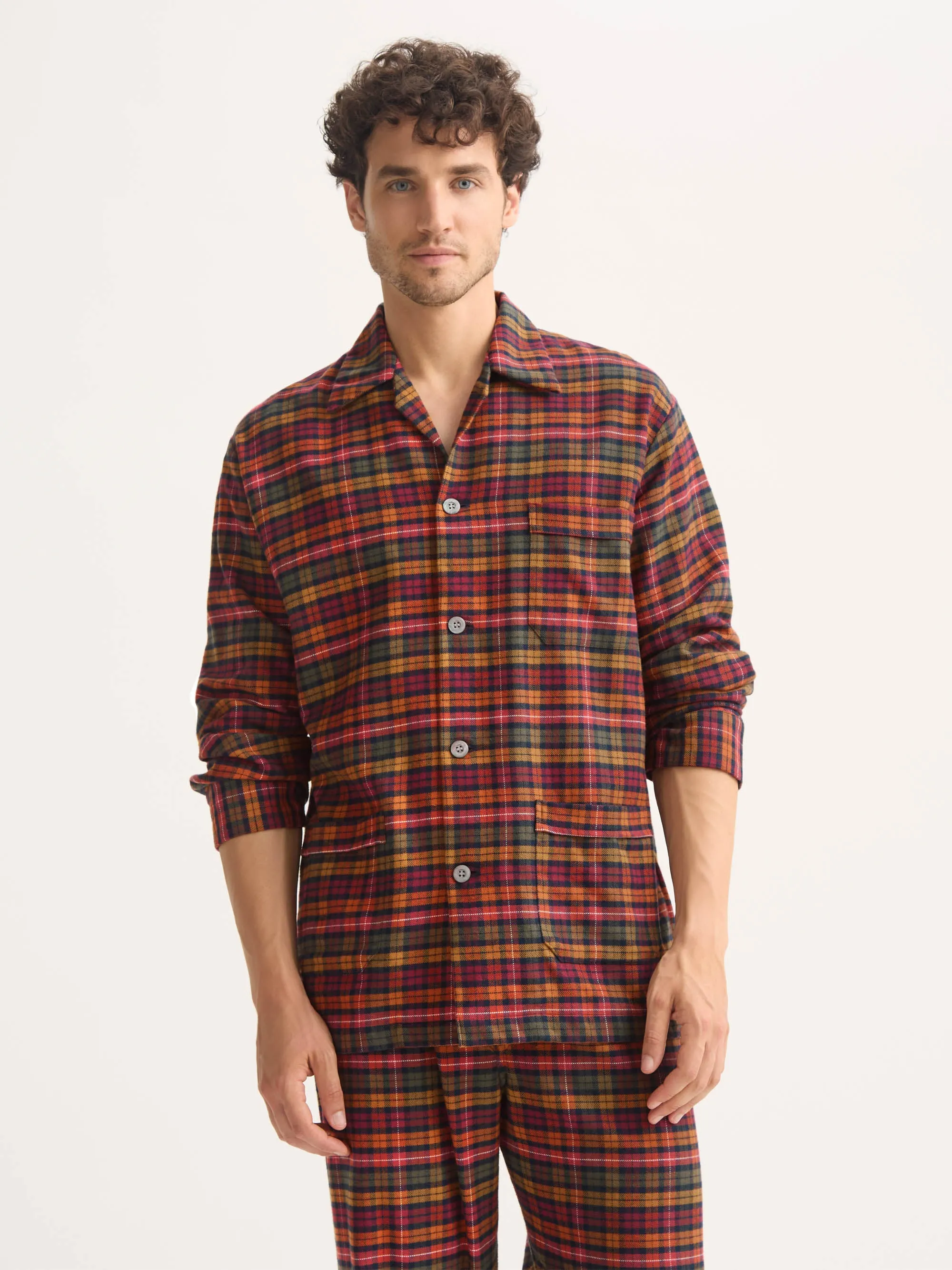 Men's Classic Fit Pajamas Kelburn Brushed Cotton Multicolor Check sold by Derek Rose product image thumbnail 5