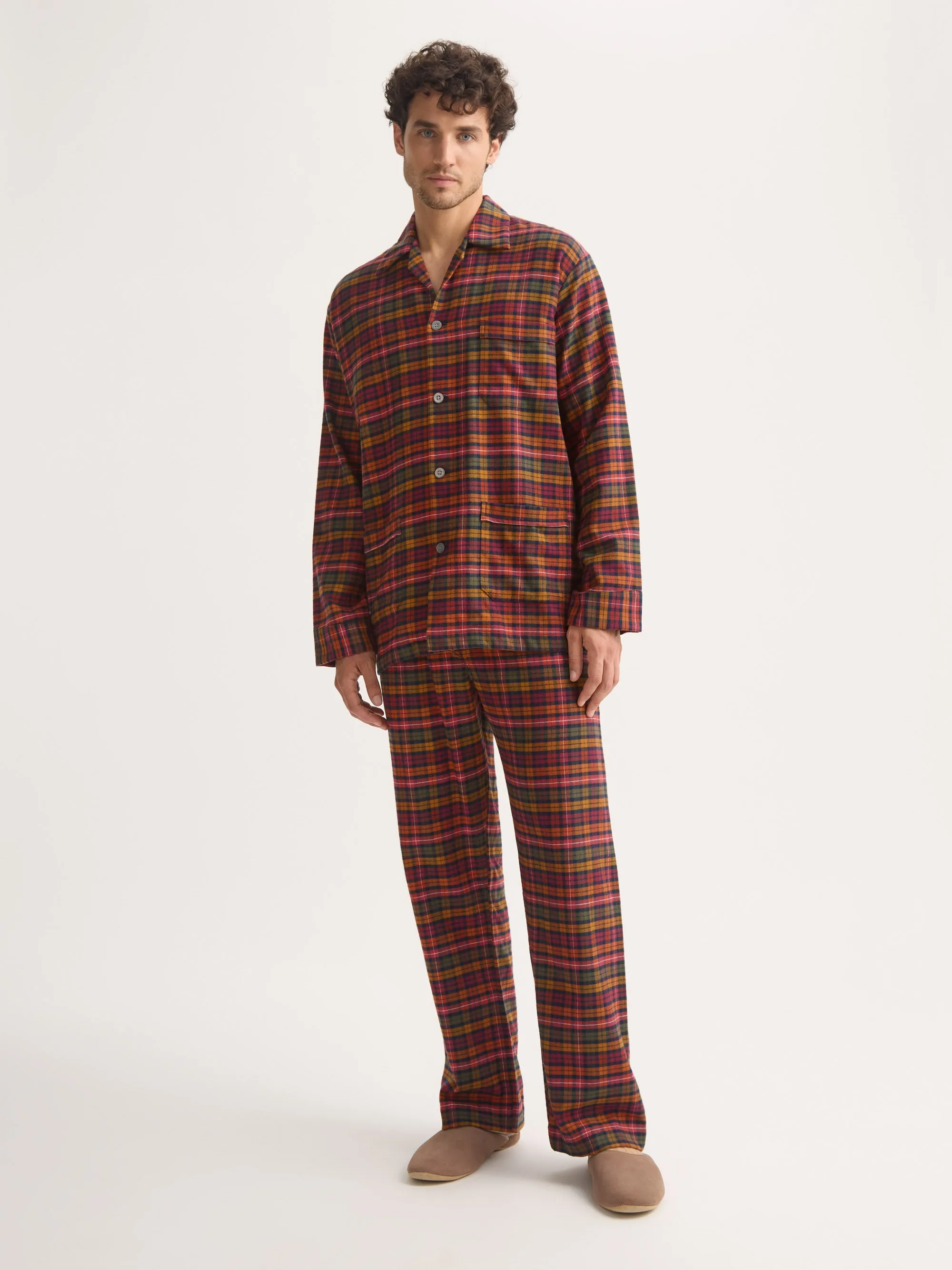 Men's Classic Fit Pajamas Kelburn Brushed Cotton Multicolor Check sold by Derek Rose product image thumbnail 2