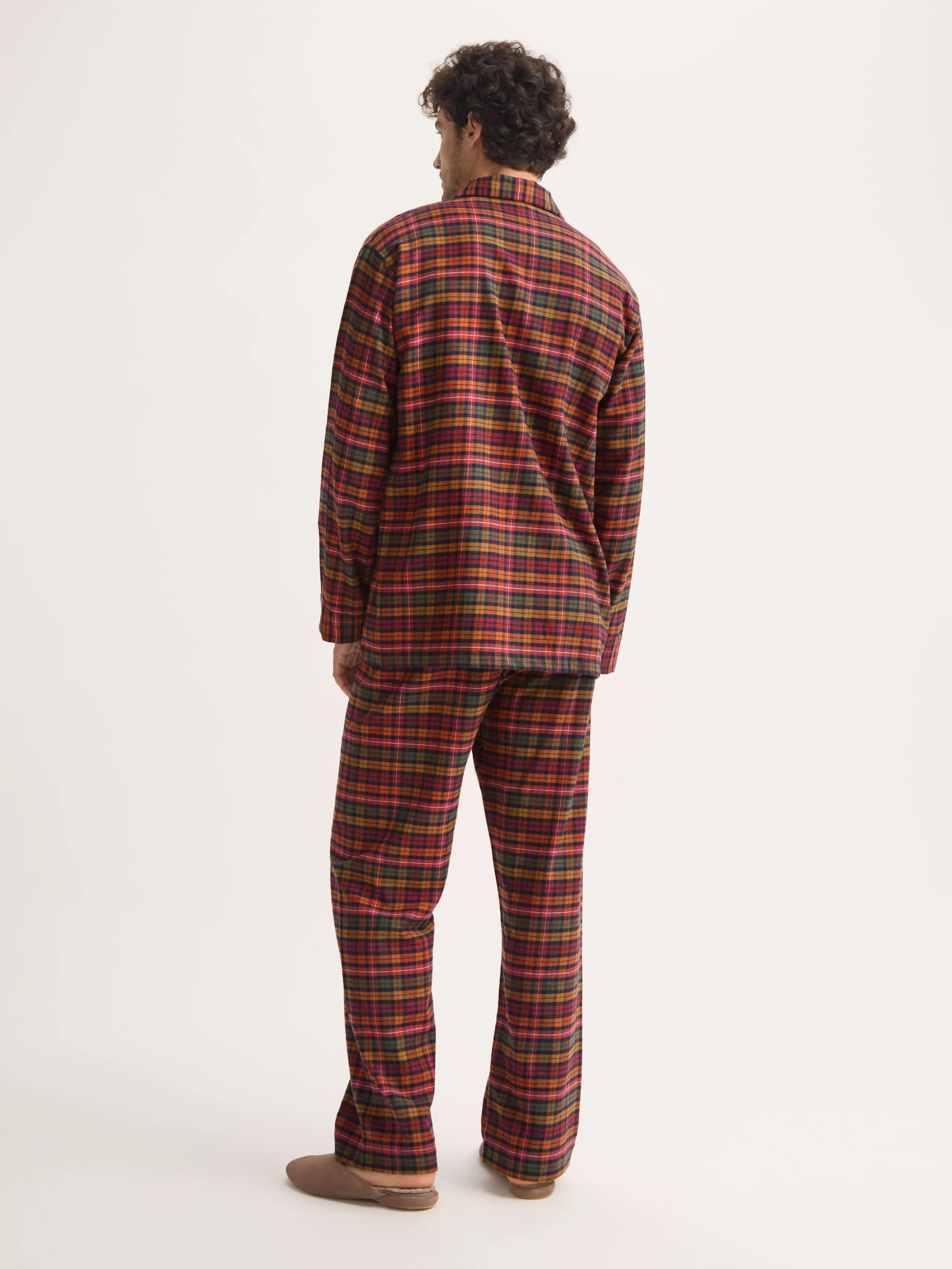 Men's Classic Fit Pajamas Kelburn Brushed Cotton Multicolor Check sold by Derek Rose product image thumbnail 3