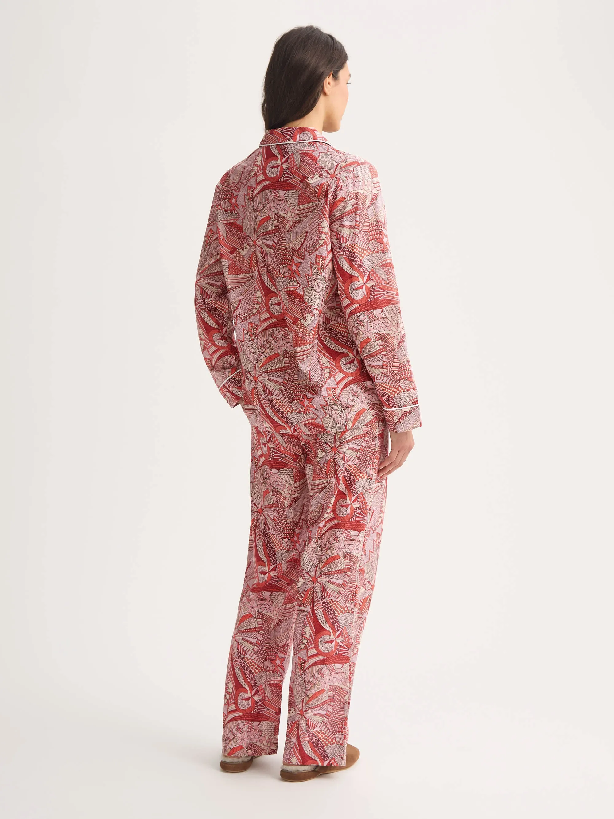 Women's Pajamas Cotton Batiste Rustic Red Celebration Print sold by Derek Rose product image thumbnail 2