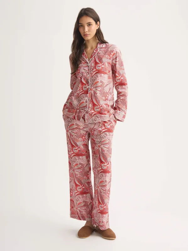 Women's Pajamas Cotton Batiste Rustic Red Celebration Print sold by Derek Rose