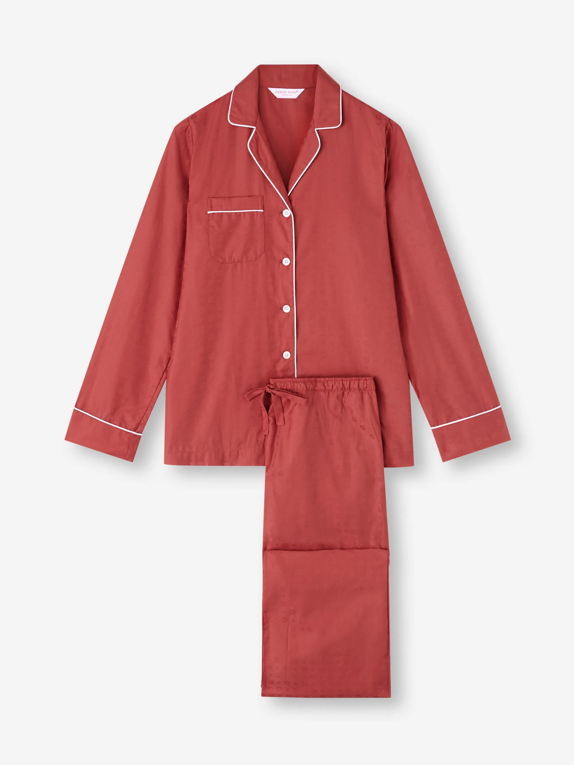 Women's Pajamas Cotton Jacquard Red Rose Motif sold by Derek Rose product image thumbnail 5