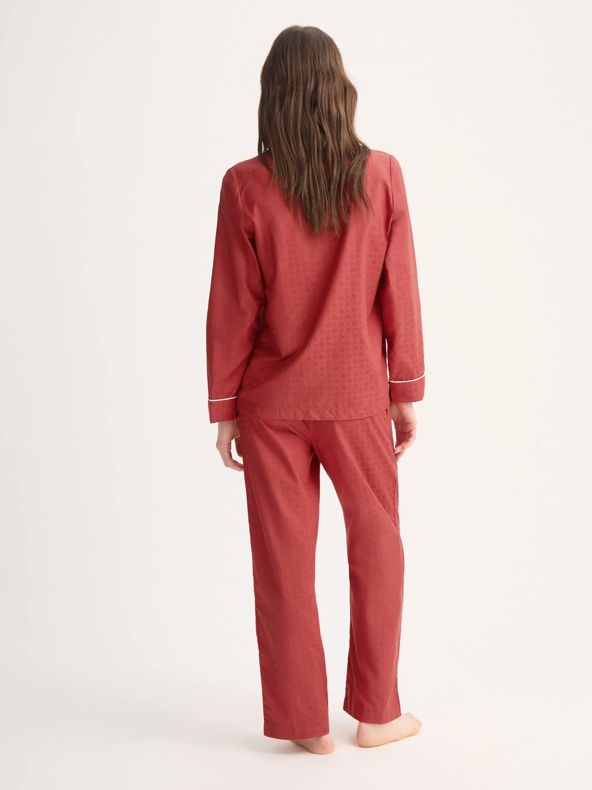 Women's Pajamas Cotton Jacquard Red Rose Motif sold by Derek Rose product image thumbnail 2