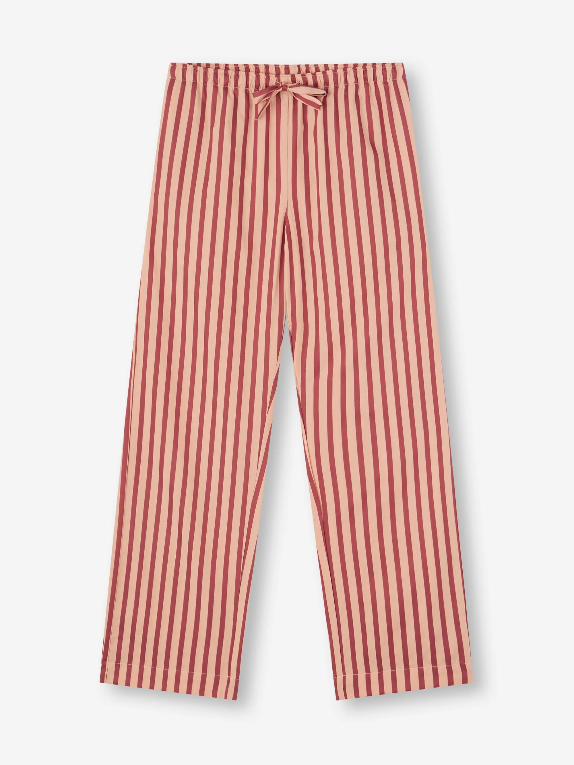 Women's Lounge Pants Capri Cotton Batiste Red & Peach Stripe sold by Derek Rose product image thumbnail 5