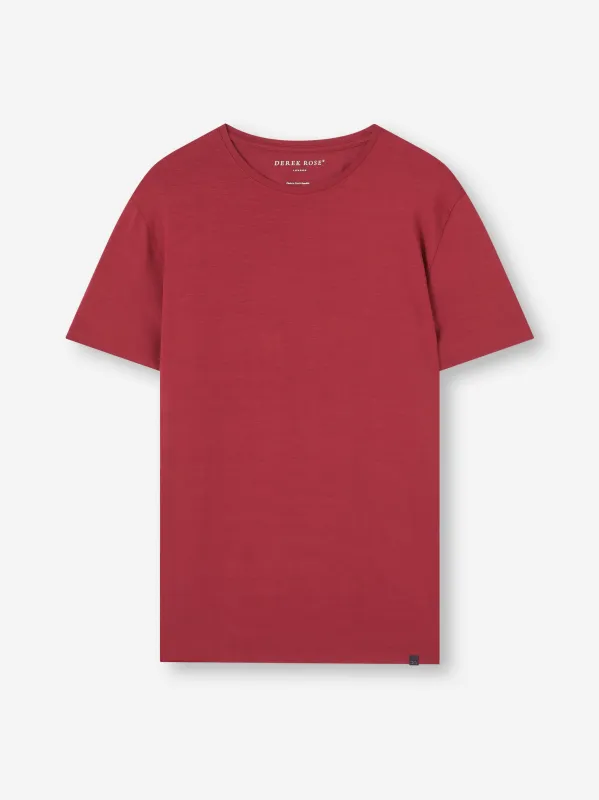 Men's T-Shirt Basel Micro Modal Stretch Rustic Red sold by Derek Rose