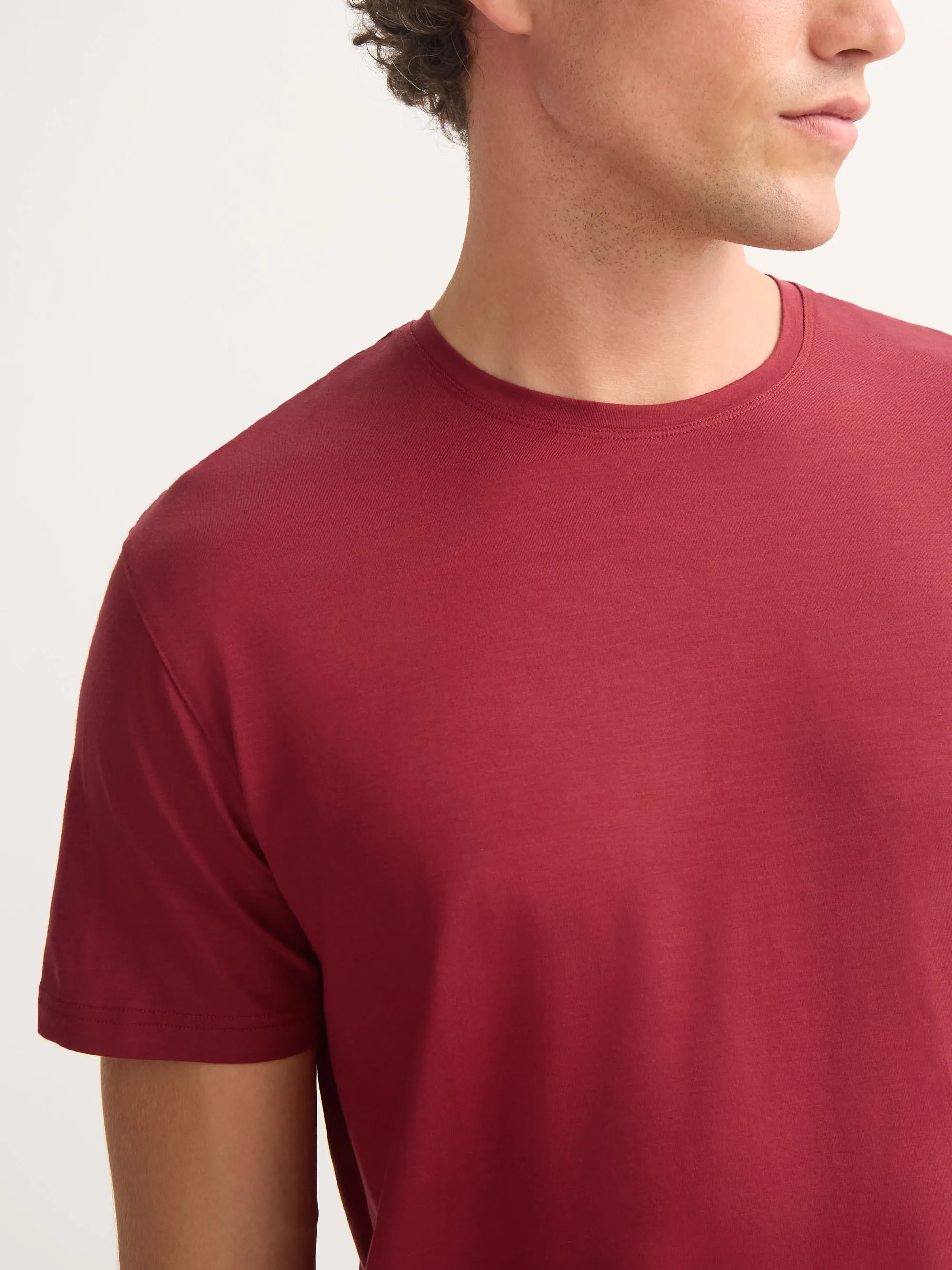 Men's T-Shirt Basel Micro Modal Stretch Rustic Red sold by Derek Rose product image thumbnail 5