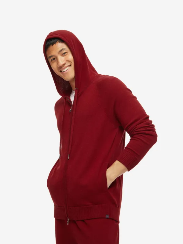 Men's Hoodie Finley Cashmere Ruby sold by Derek Rose