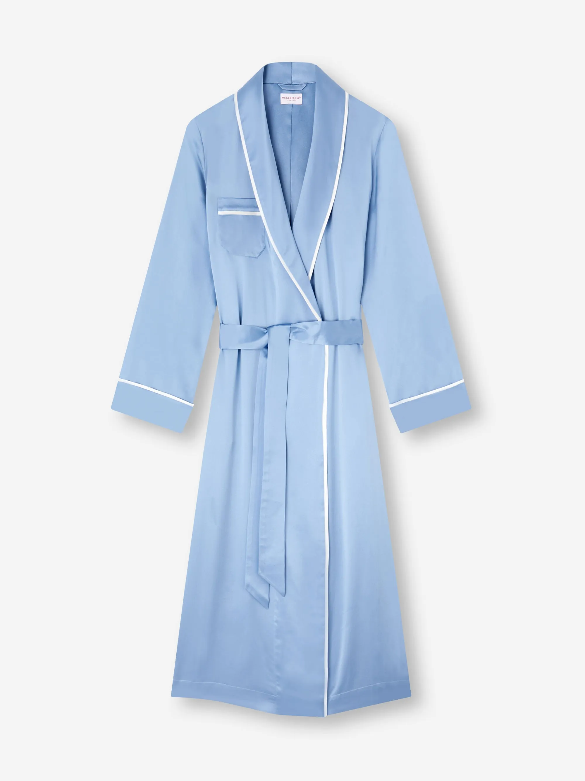 Women's Long Robe Bailey Silk Cloud Blue sold by Derek Rose product image thumbnail 2