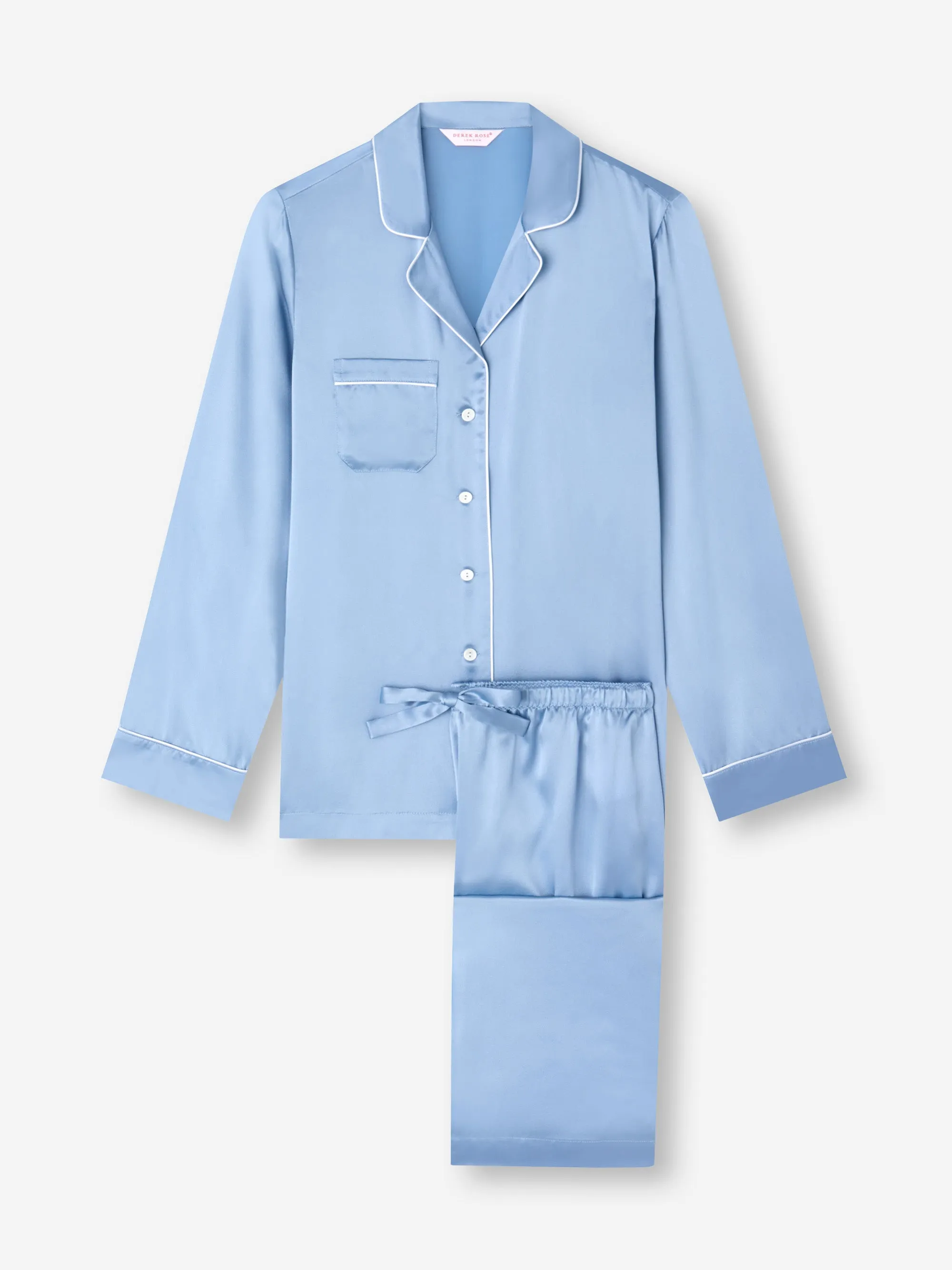 Women's Silk Pajamas Bailey Silk Cloud Blue sold by Derek Rose product image thumbnail 5