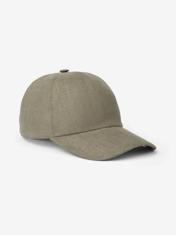 Linen Cap Vienna Khaki sold by Derek Rose