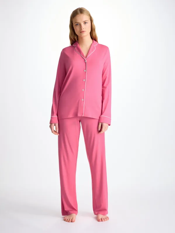 Women's Pajamas Lara Micro Modal Stretch Flamingo Pink sold by Derek Rose