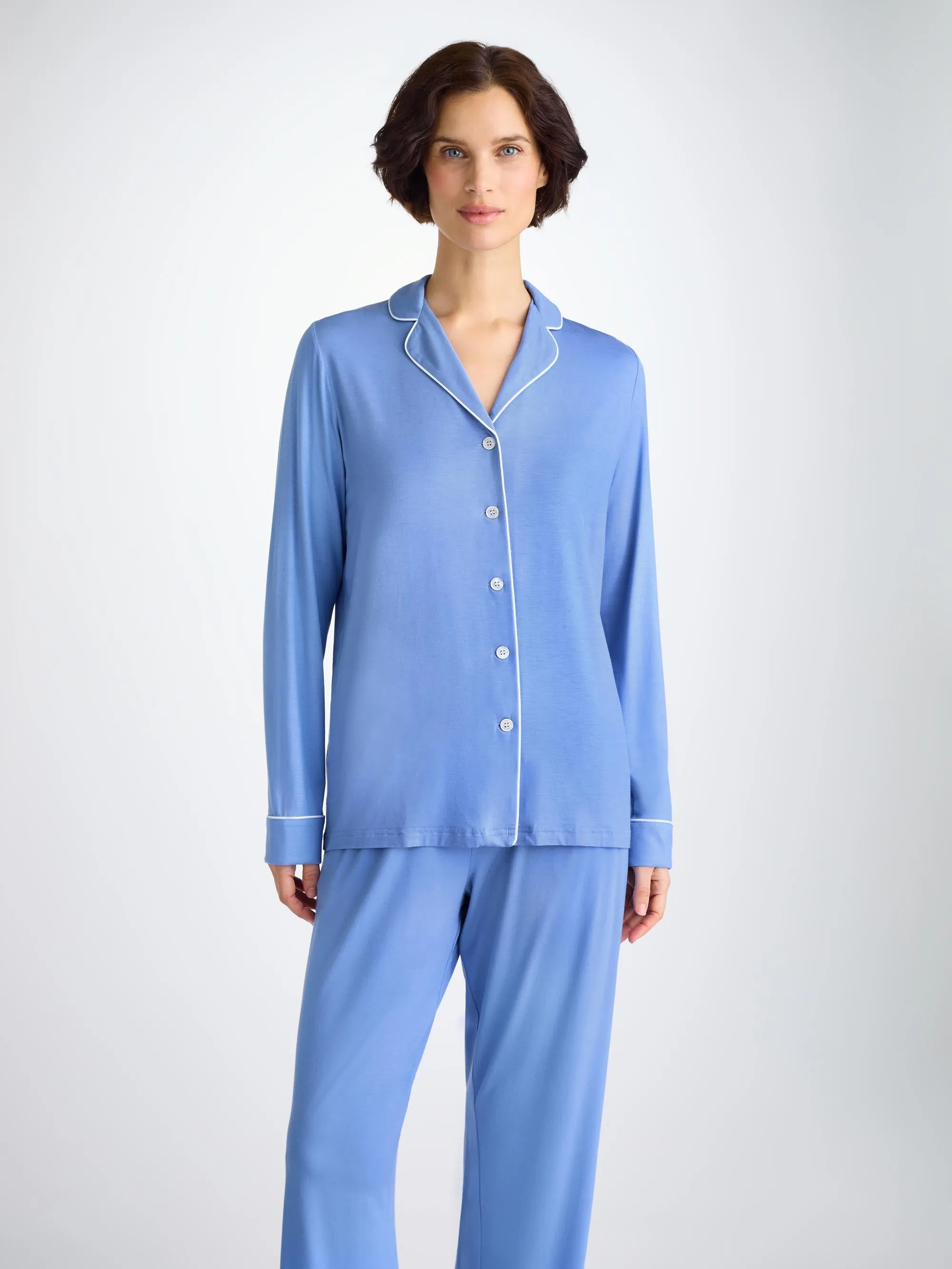 Women's Pajamas Lara Micro Modal Stretch Cornflower Blue sold by Derek Rose product image thumbnail 3