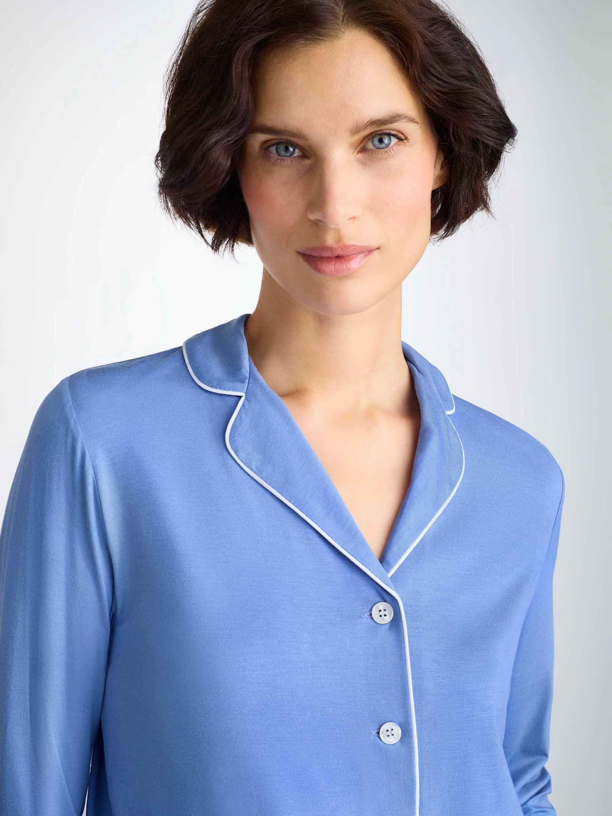 Women's Pajamas Lara Micro Modal Stretch Cornflower Blue sold by Derek Rose product image thumbnail 5