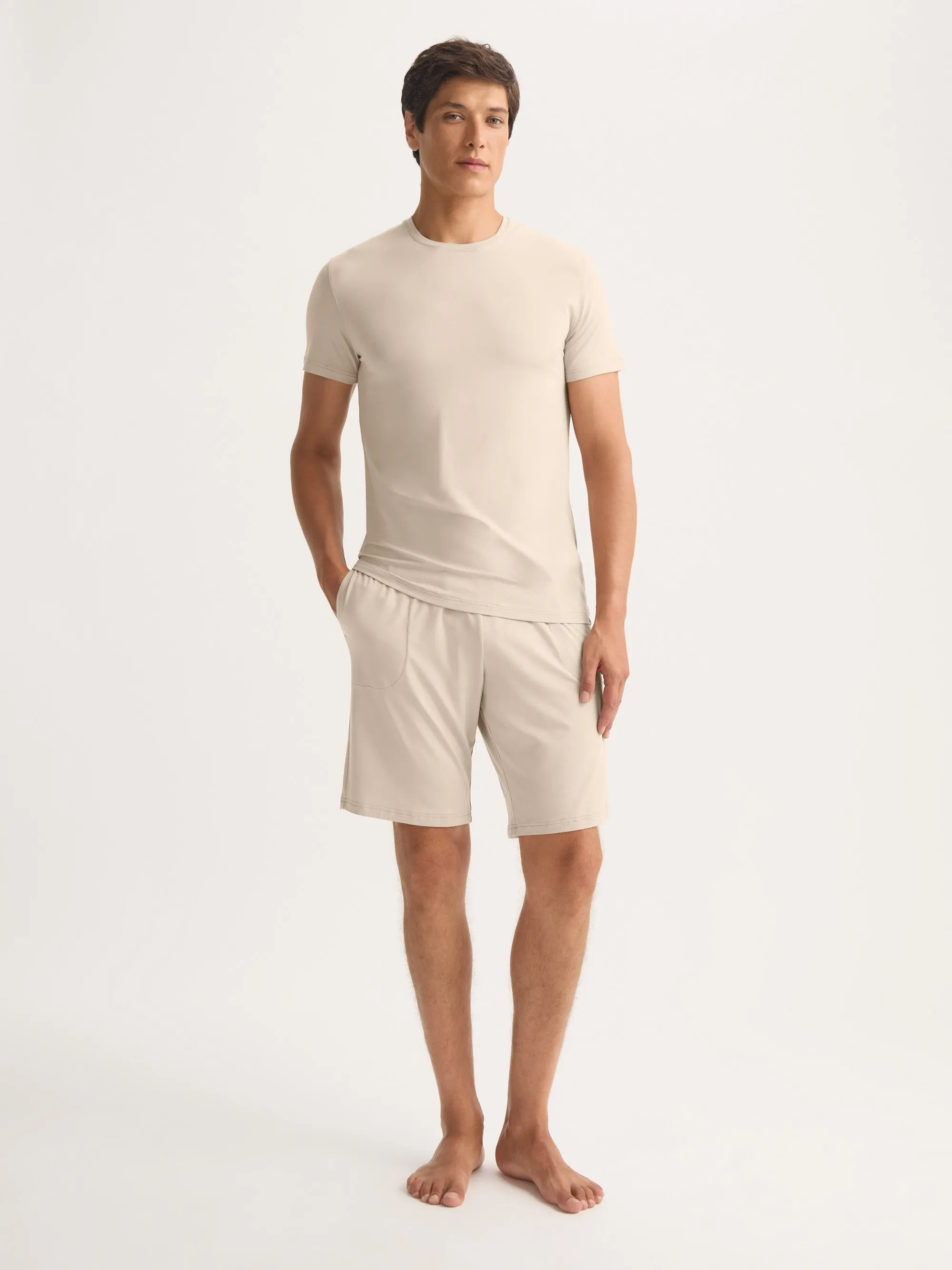 Men's Lounge Shorts Basel Micro Modal Stretch Light Stone sold by Derek Rose product image thumbnail 2