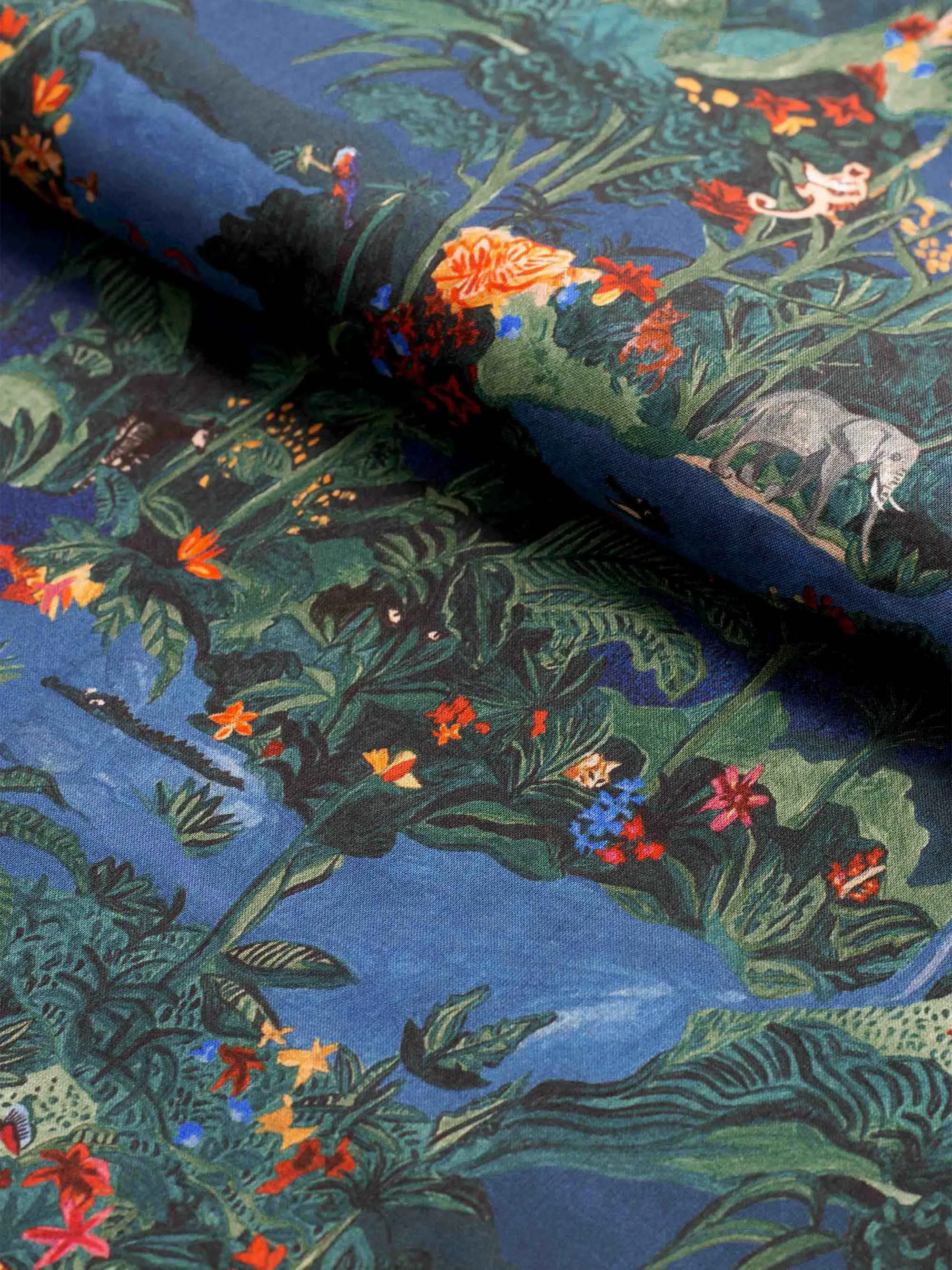 Men's Lounge Shorts Cotton Batiste Multi Midnight Jungle Print sold by Derek Rose product image thumbnail 2