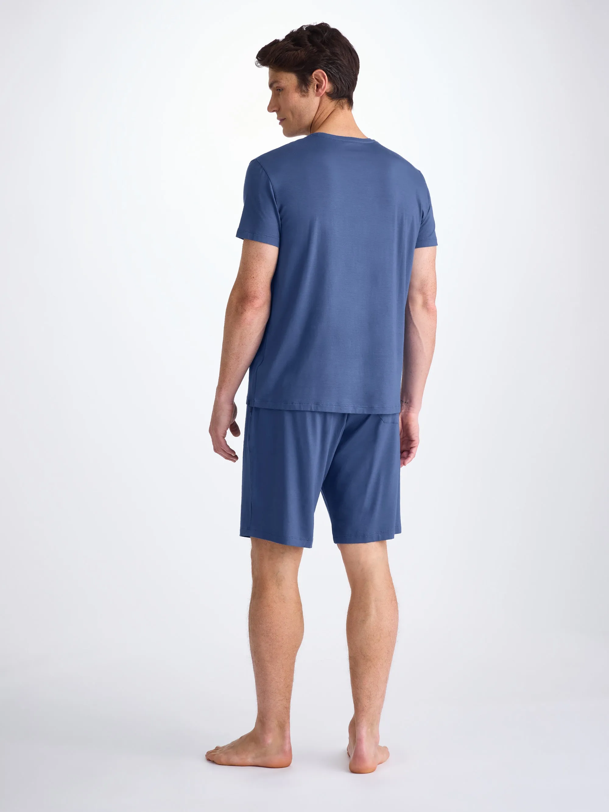 Men's Lounge Shorts Basel Micro Modal Stretch Sapphire sold by Derek Rose product image thumbnail 4