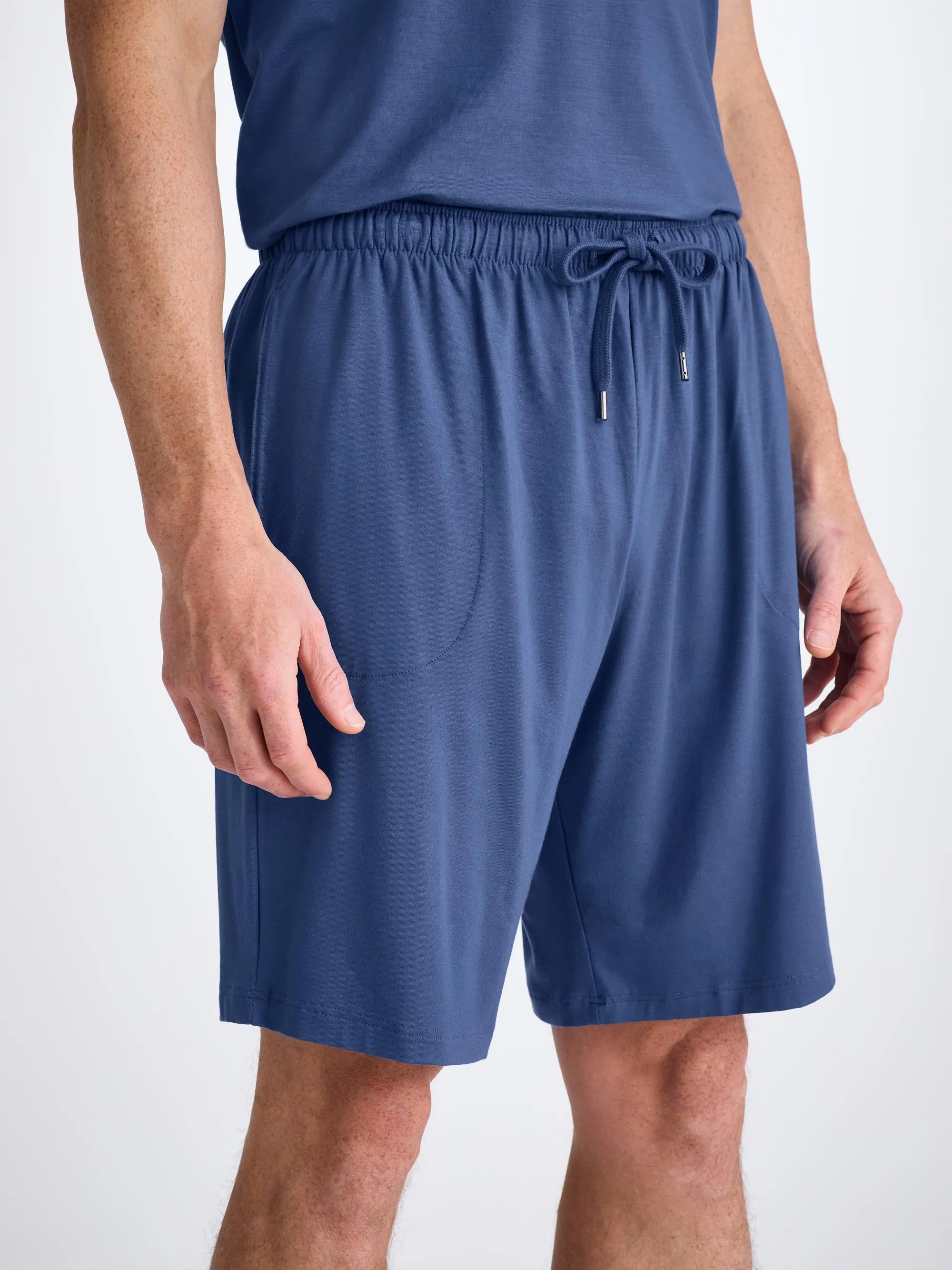 Men's Lounge Shorts Basel Micro Modal Stretch Sapphire sold by Derek Rose product image thumbnail 2