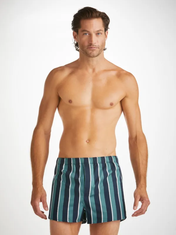 Men's Modern Fit Boxers Royal 221 Cotton Teal sold by Derek Rose