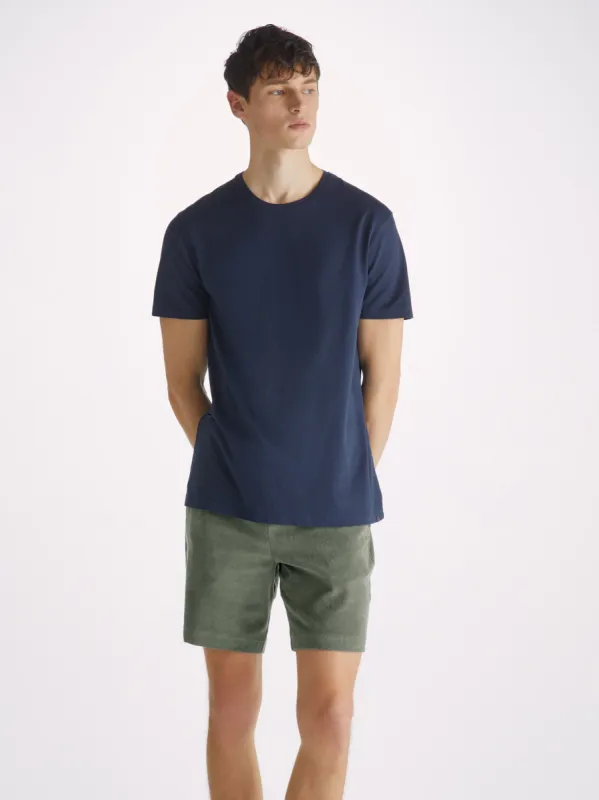 Men's Towelling Shorts Isaac Terry Cotton Soft Green sold by Derek Rose