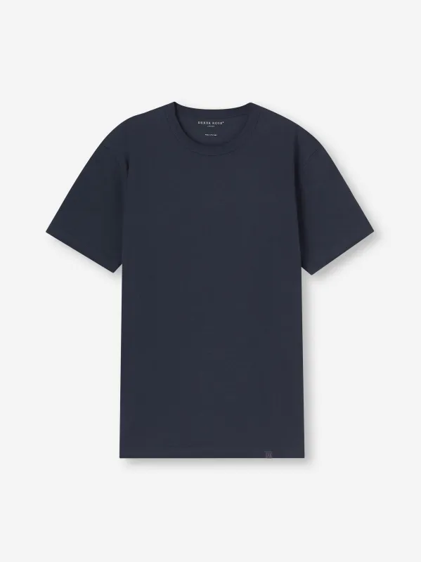 Men's T-Shirt Barny Pima Cotton Navy sold by Derek Rose