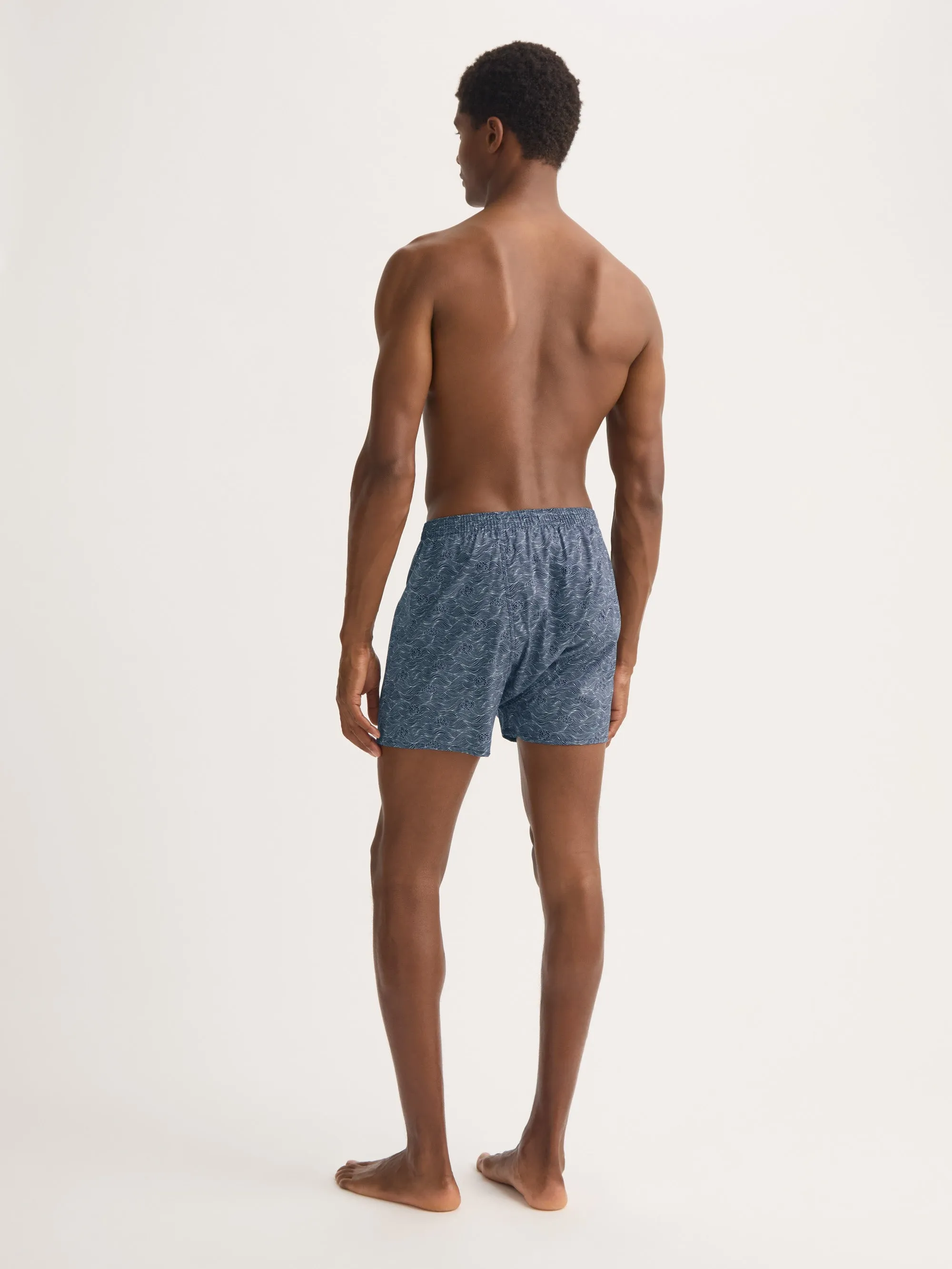 Men's Classic Fit Boxers Cotton Batiste Navy Blue Night Sky Print sold by Derek Rose product image thumbnail 3