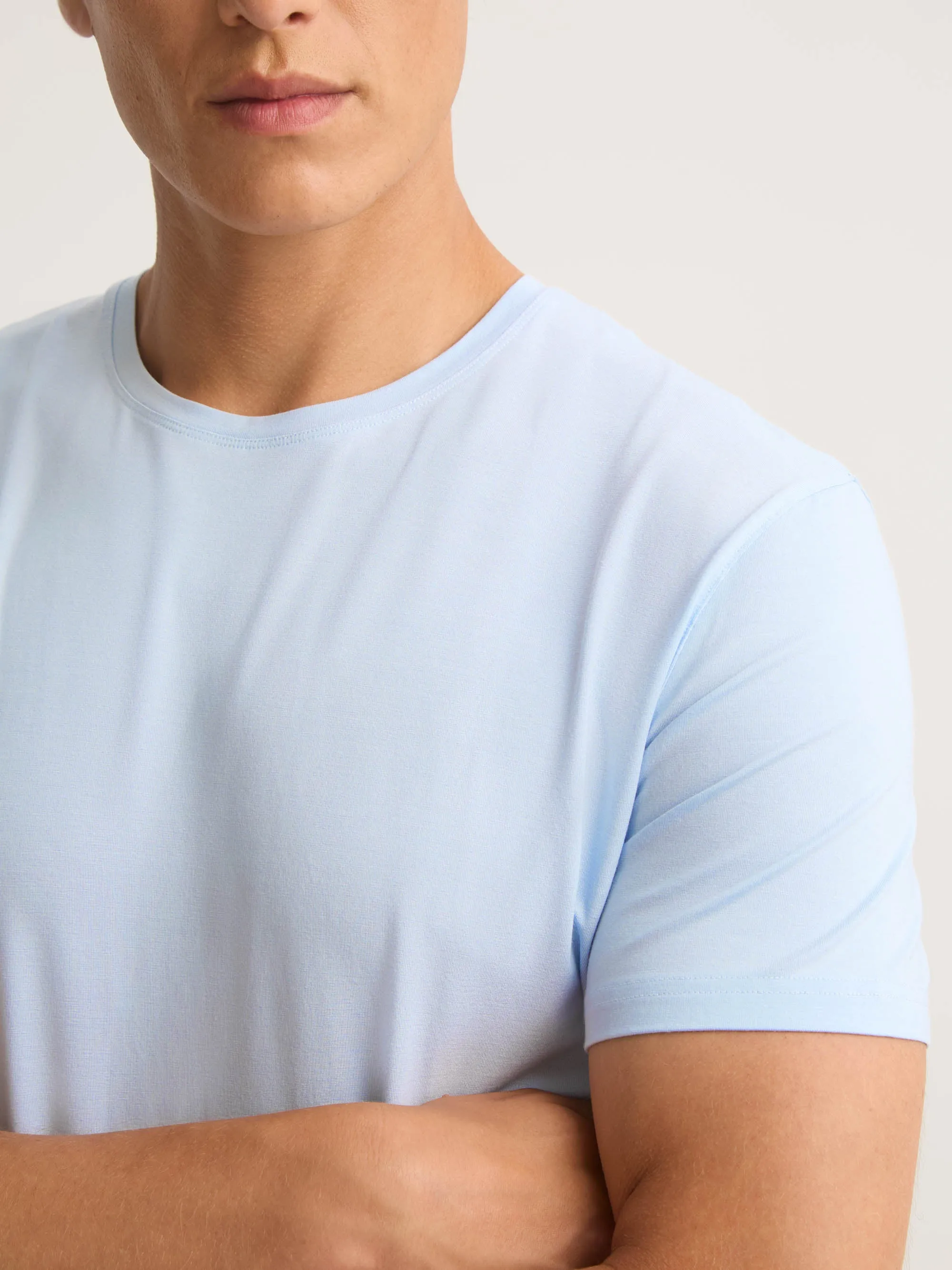 Basel Micro Modal T-Shirt Light Blue sold by Derek Rose product image thumbnail 5