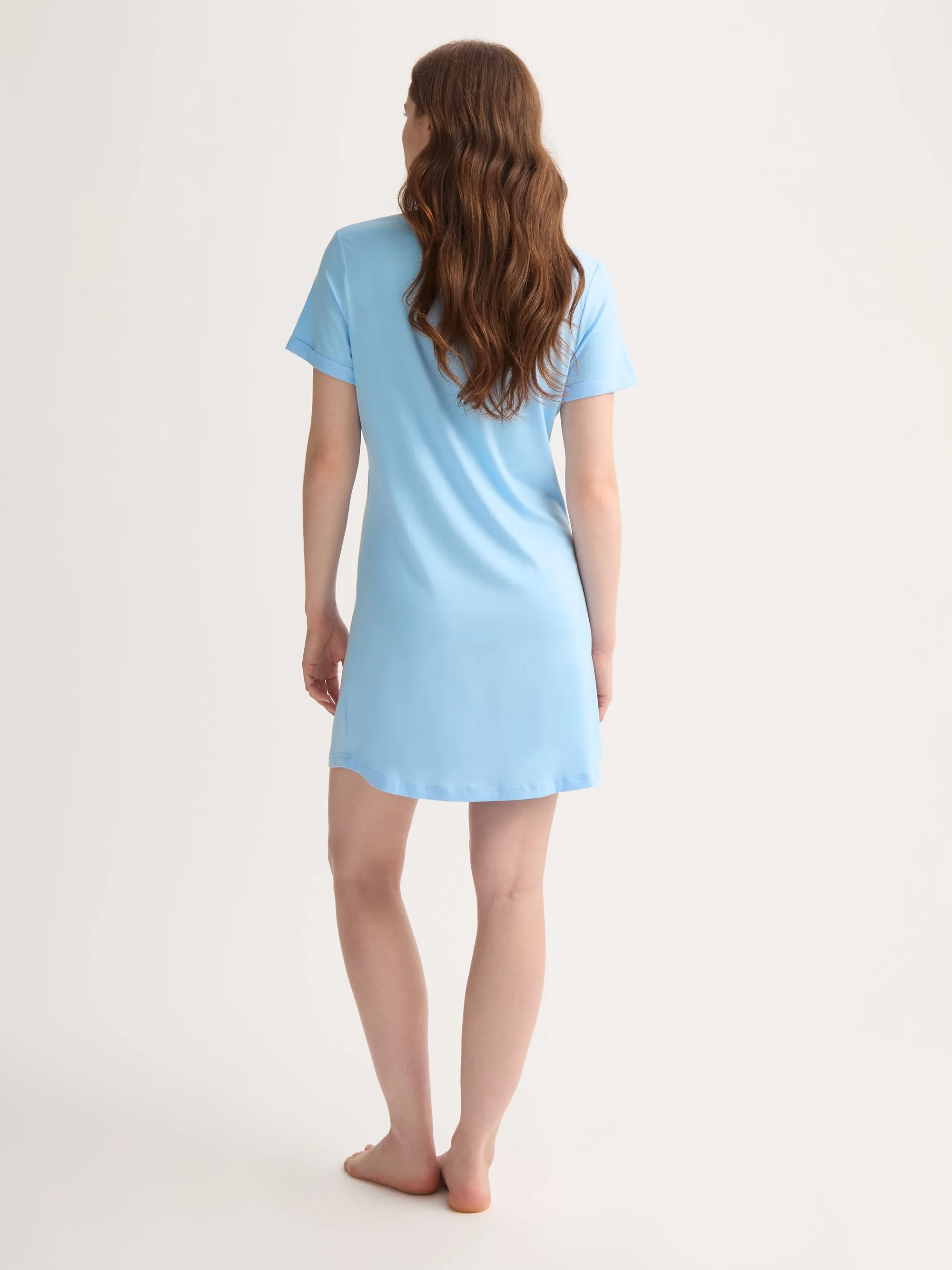 Women's V-Neck Sleep T-Shirt Lara Micro Modal Stretch Sky Blue sold by Derek Rose product image thumbnail 4