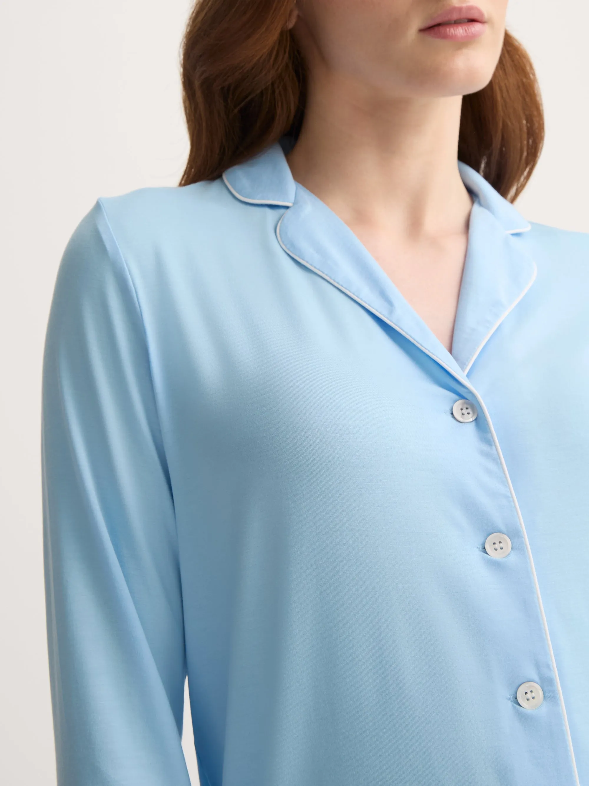 Women's Pajamas Lara Micro Modal Stretch Sky Blue sold by Derek Rose product image thumbnail 4