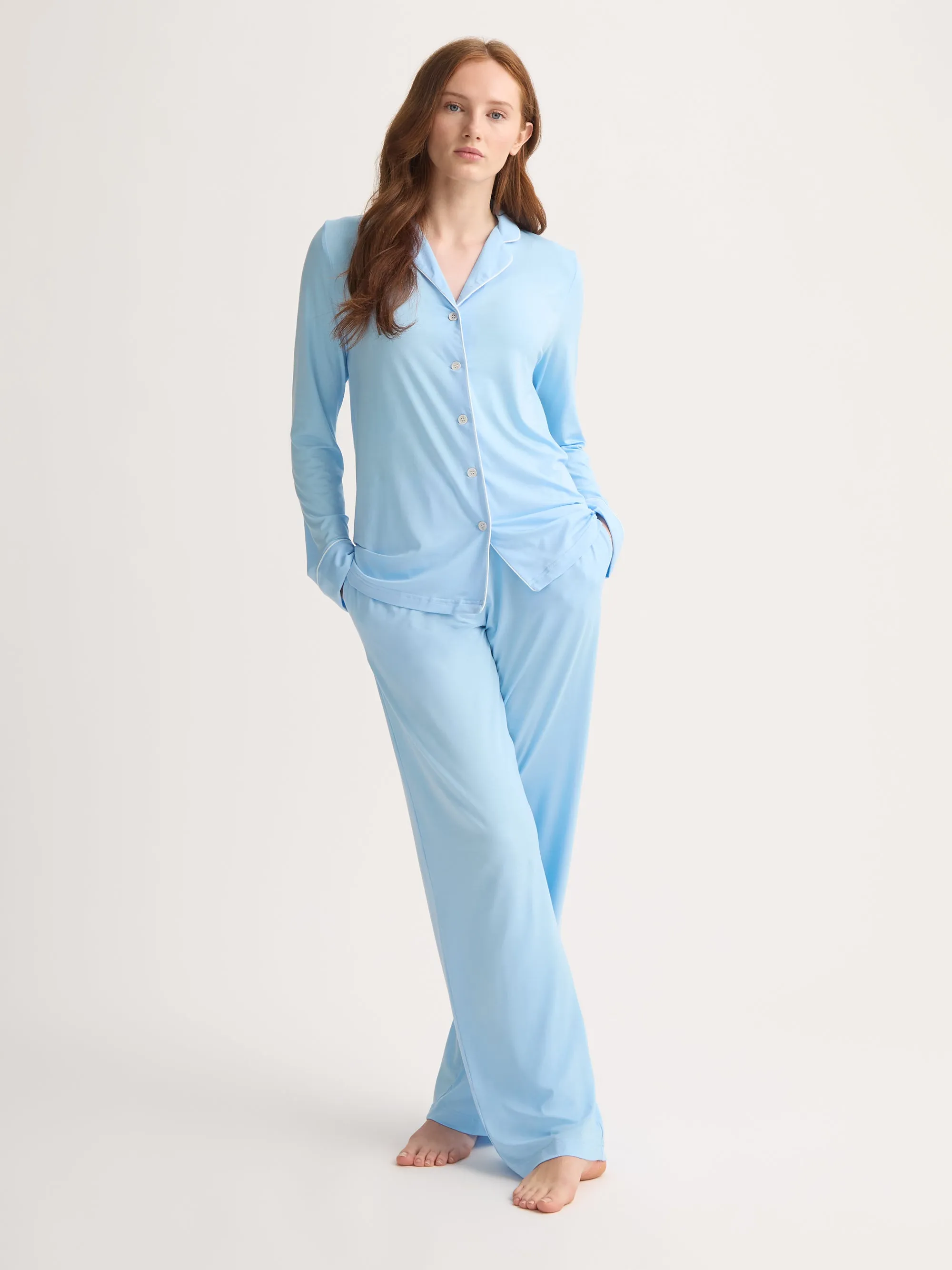 Women's Pajamas Lara Micro Modal Stretch Sky Blue sold by Derek Rose