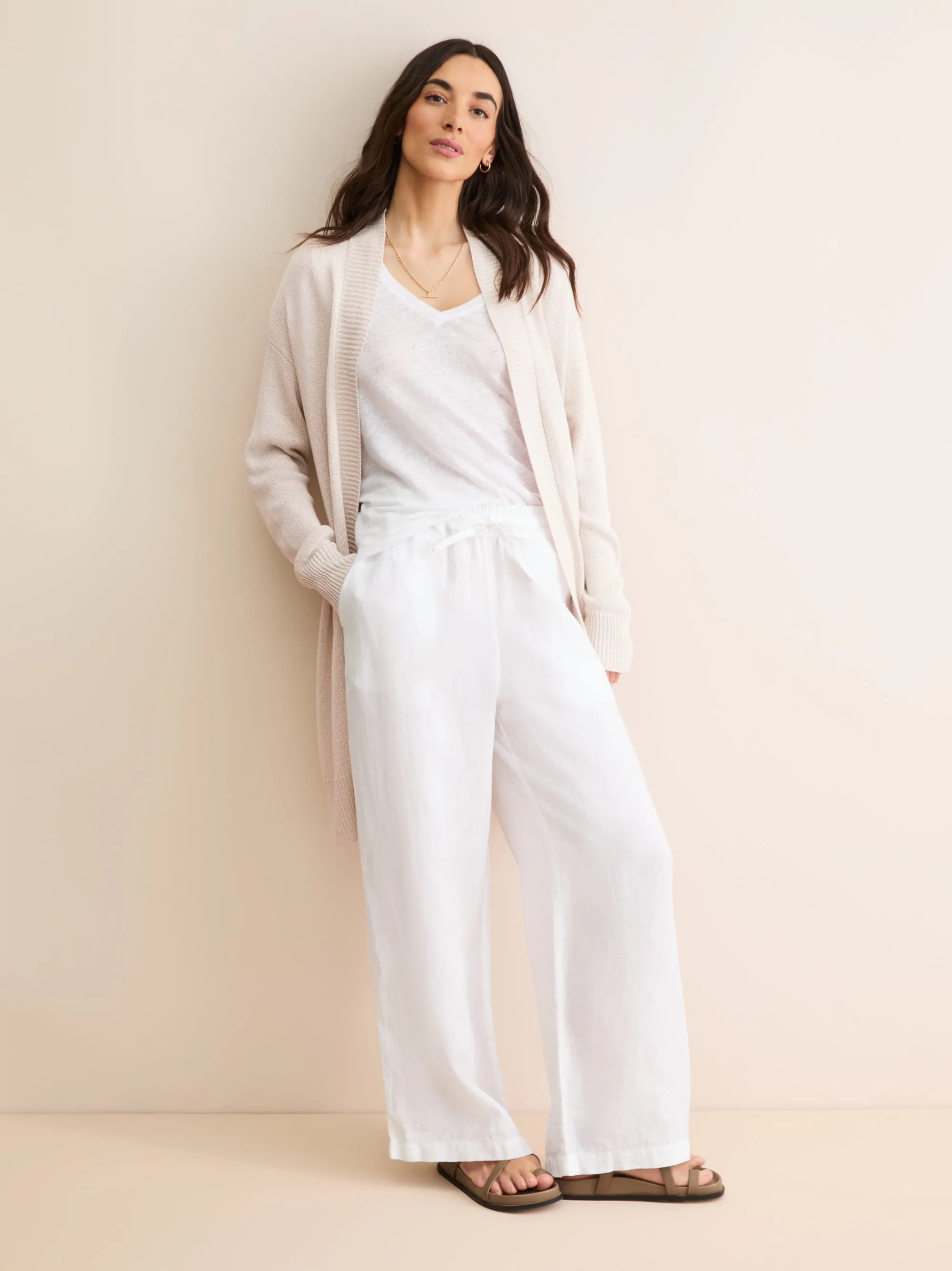 Delphine Silk Linen Cardigan Silver Pink sold by Derek Rose product image thumbnail 2