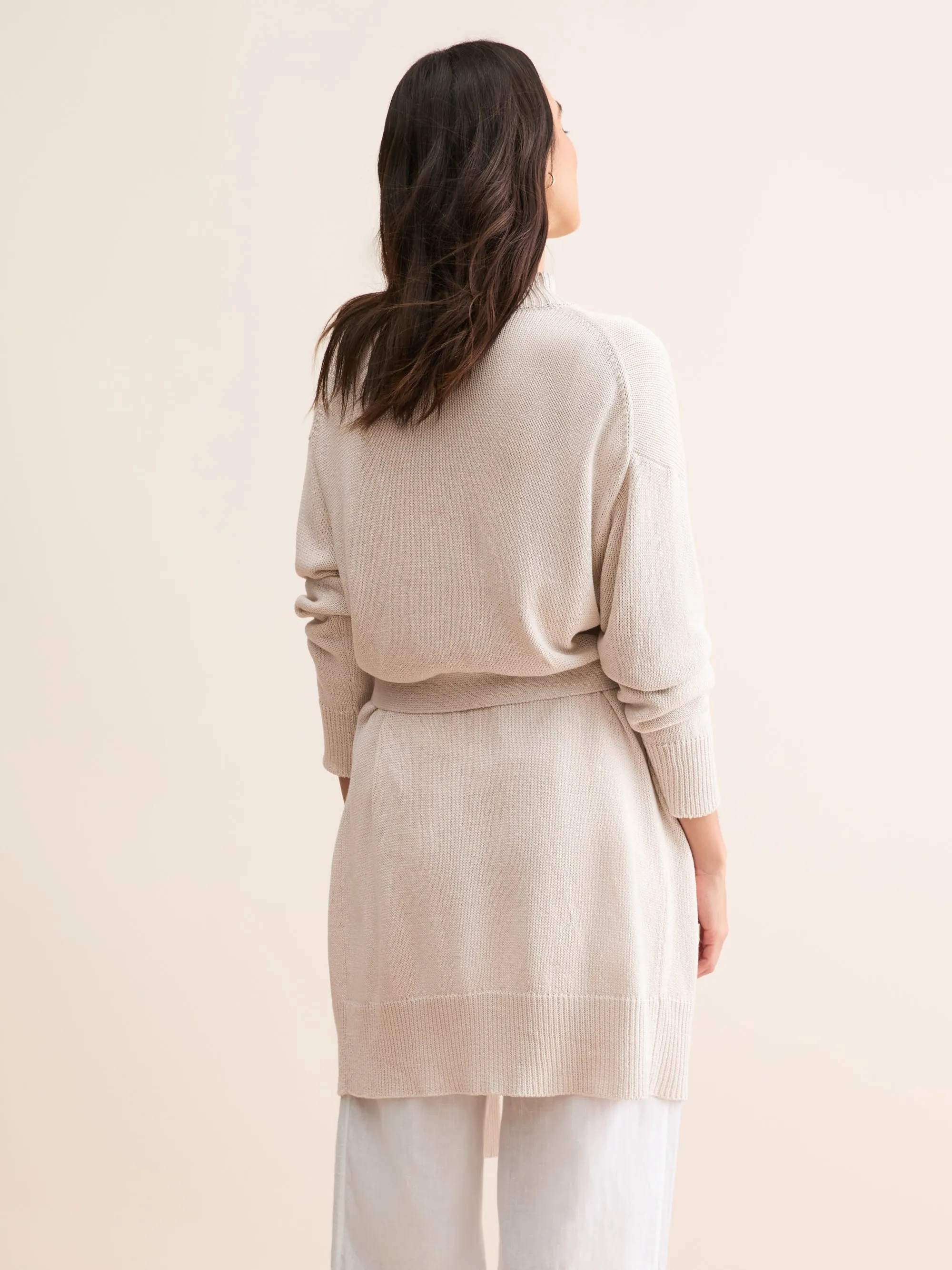 Delphine Silk Linen Cardigan Silver Pink sold by Derek Rose product image thumbnail 3