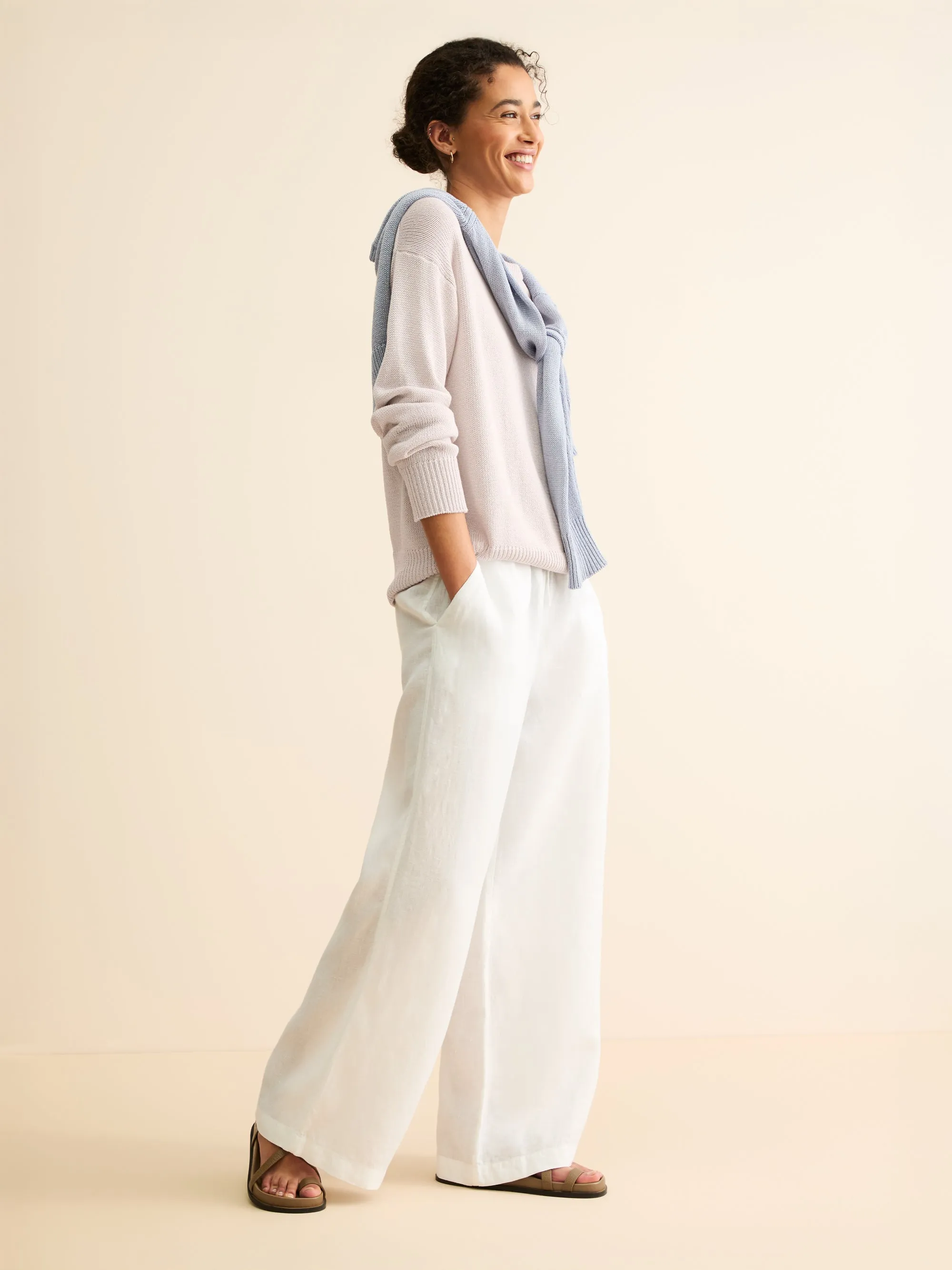 Delphine Silk Linen Sweater Silver Pink sold by Derek Rose product image thumbnail 5