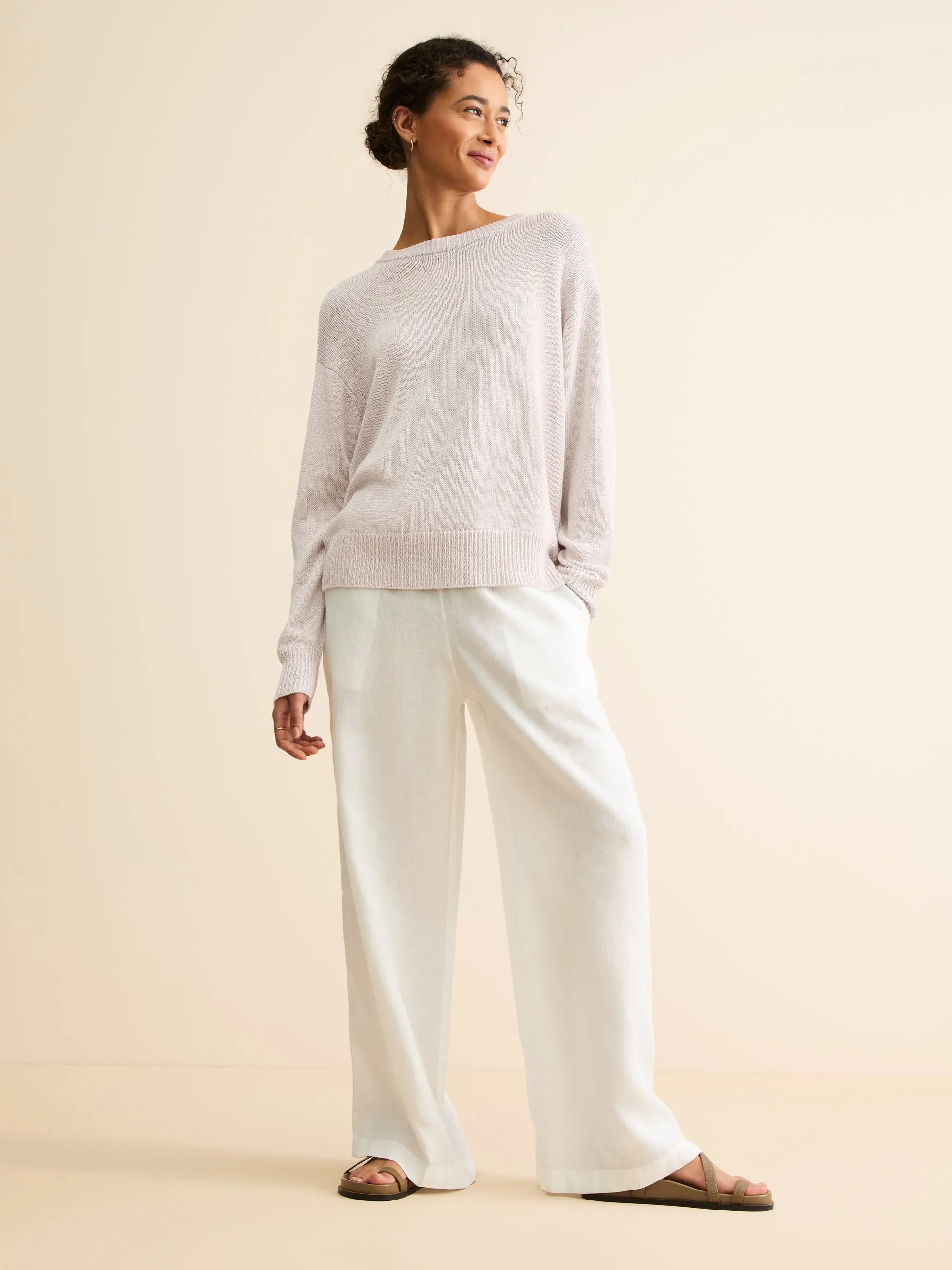 Delphine Silk Linen Sweater Silver Pink sold by Derek Rose product image thumbnail 2