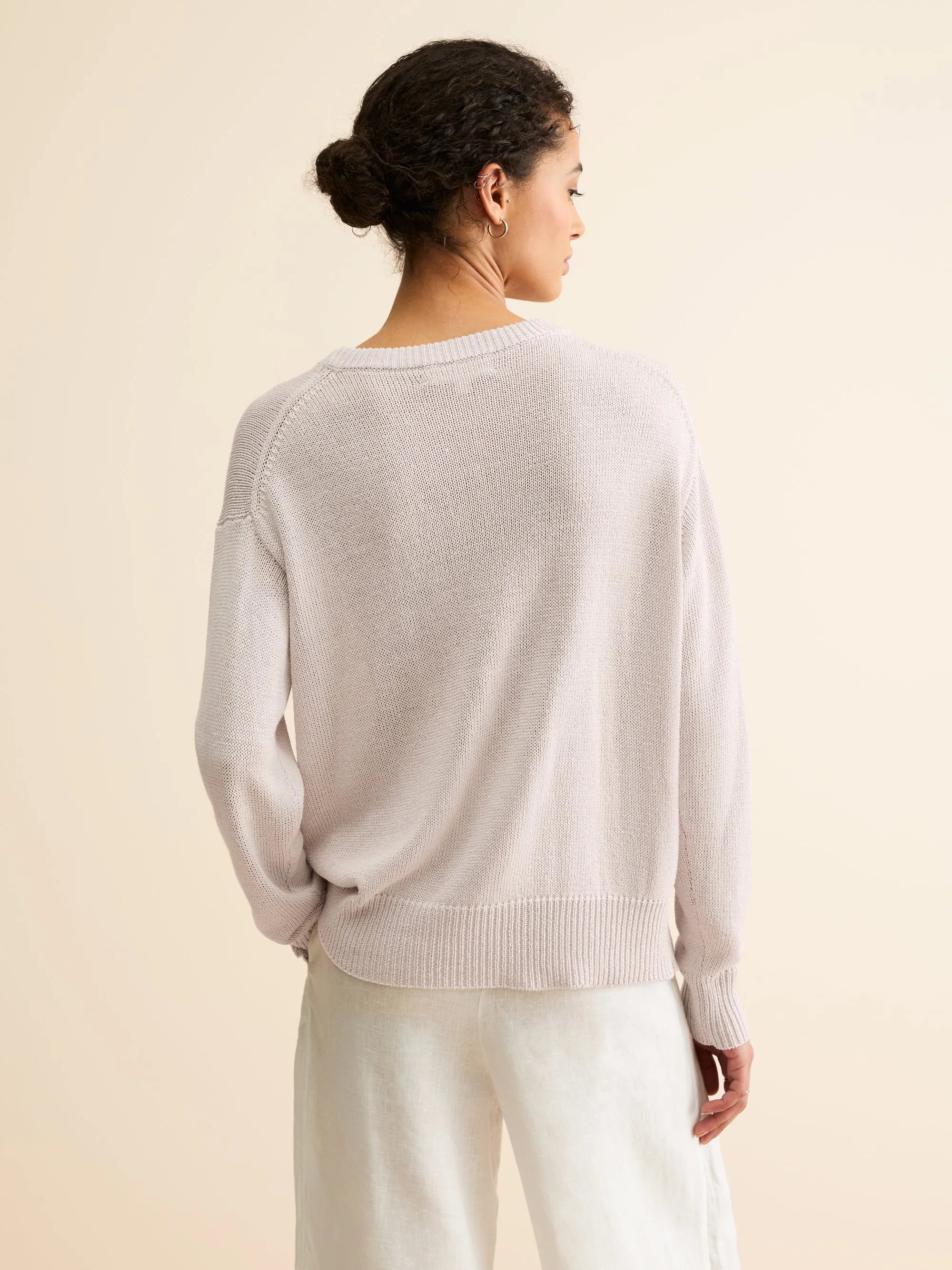 Delphine Silk Linen Sweater Silver Pink sold by Derek Rose product image thumbnail 3