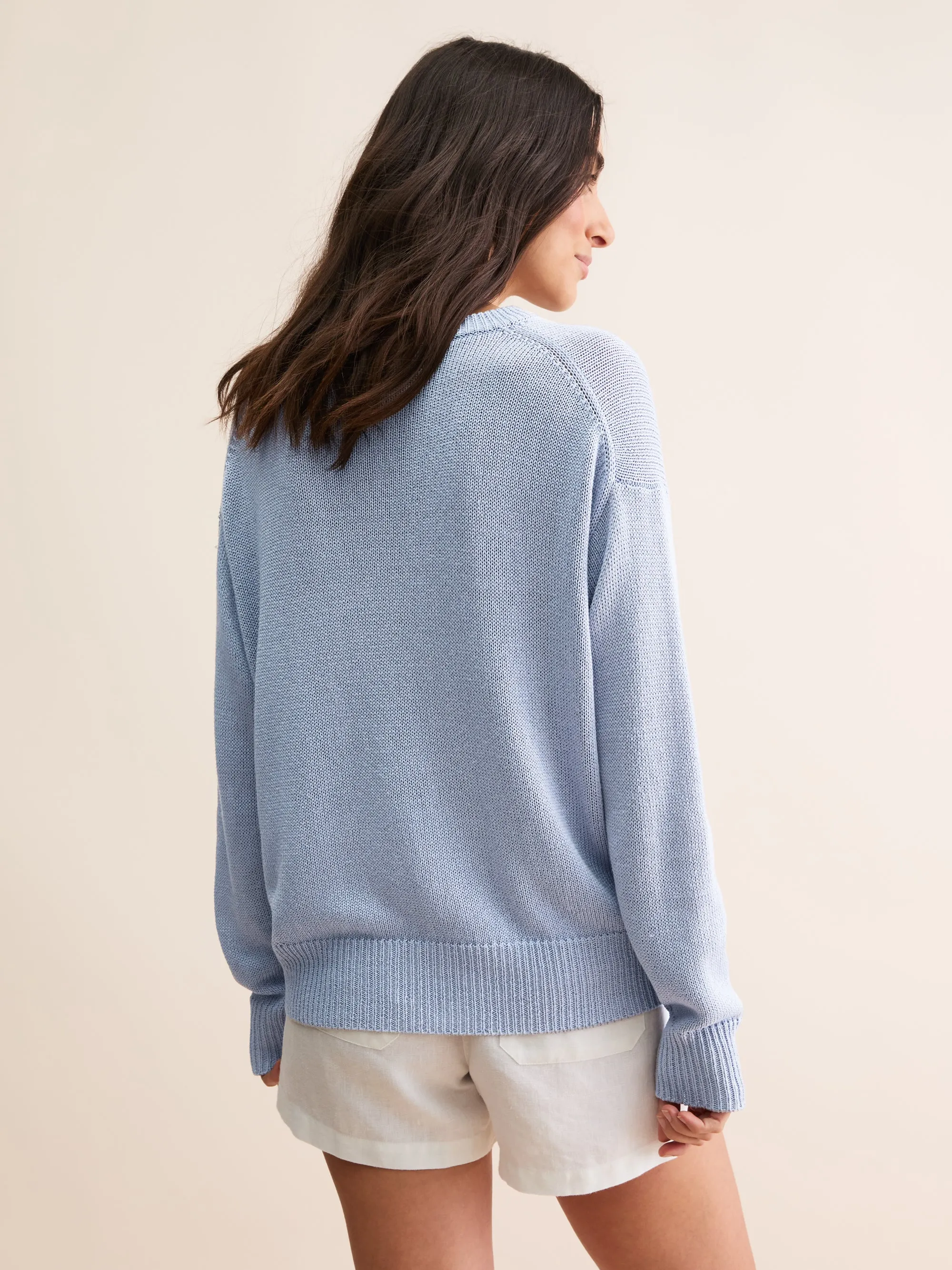 Women's Sweater Delphine Silk Linen Lavender Blue sold by Derek Rose product image thumbnail 3