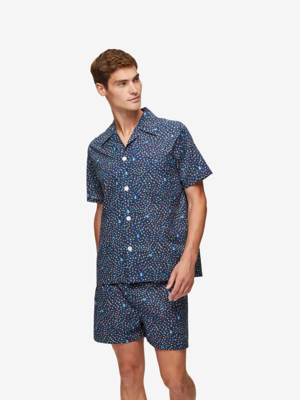 Men's Short Pyjamas Ledbury 58 Cotton Batiste Multi sold by Derek Rose