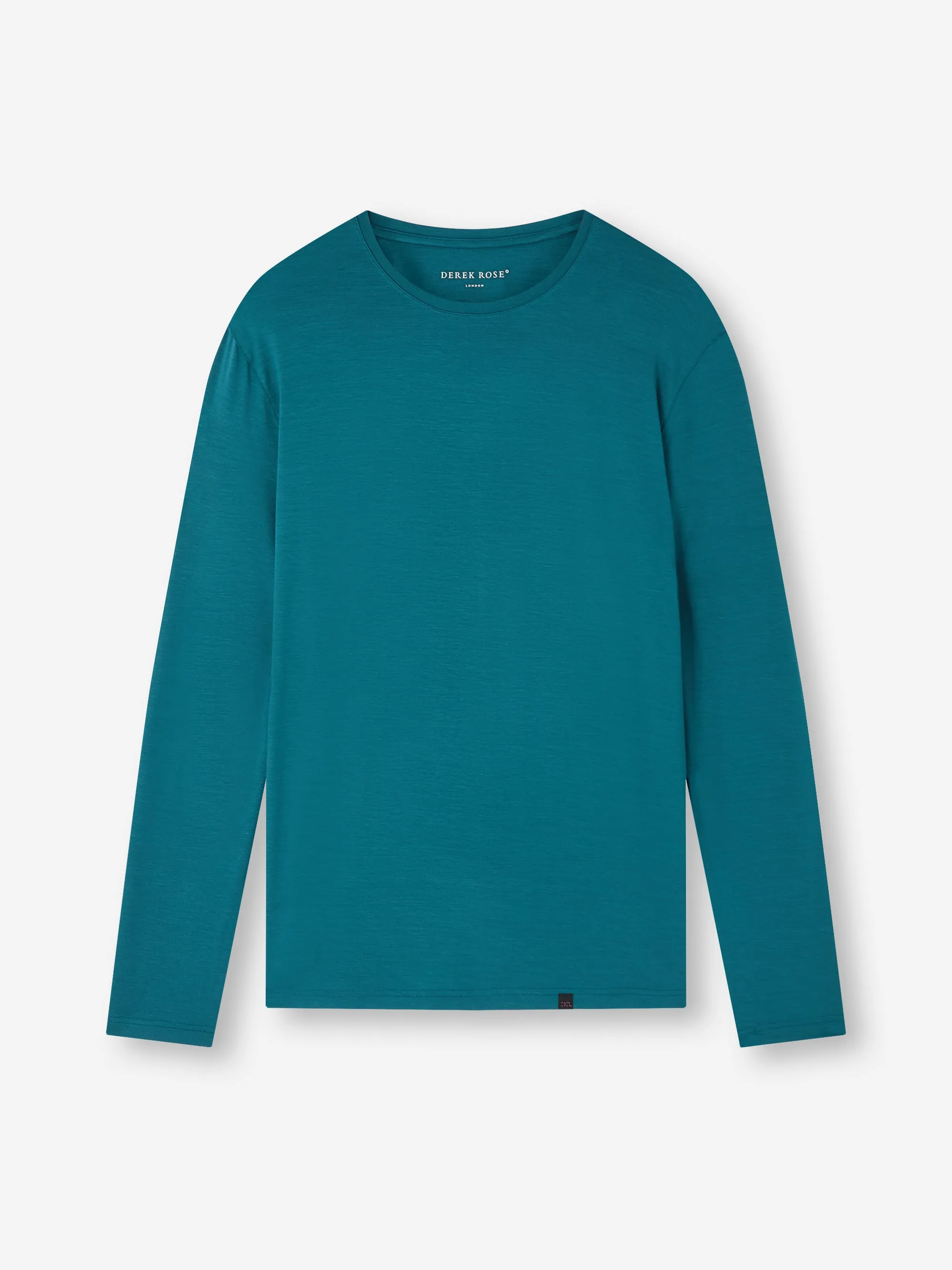 Men's Long Sleeve T-Shirt Basel Micro Modal Stretch Teal sold by Derek Rose product image thumbnail 5