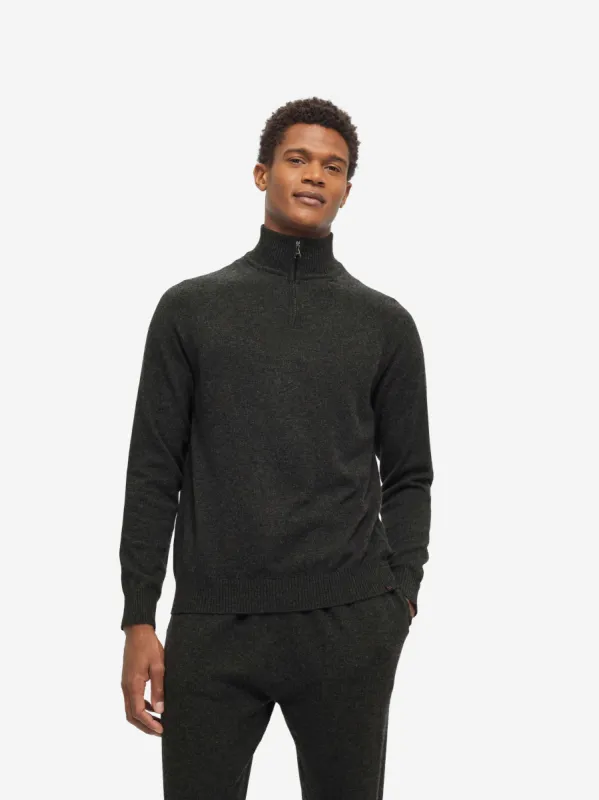 Men's Half-Zip Sweater Finley Cashmere Flint sold by Derek Rose