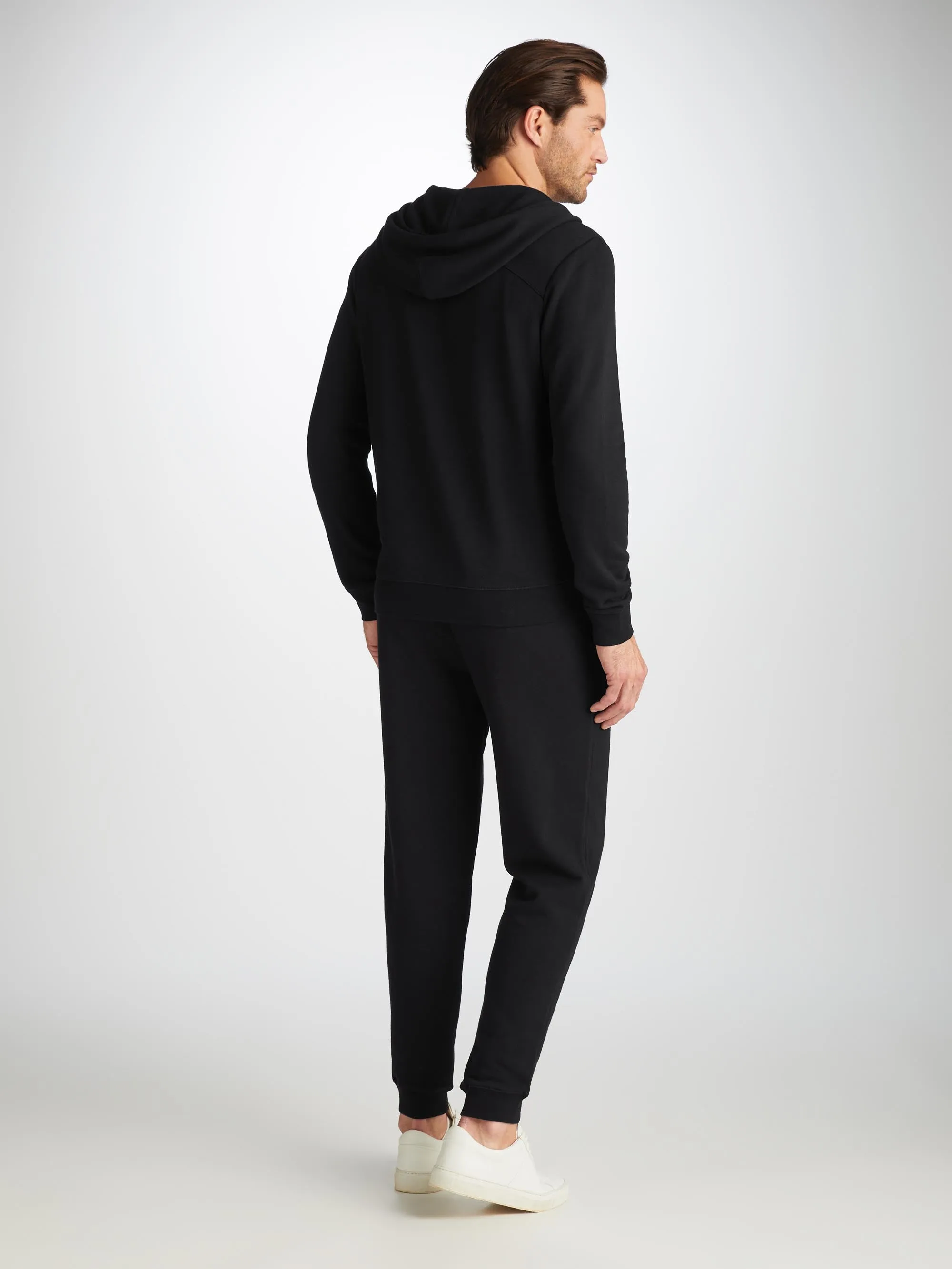 Quinn Cotton Modal Zip Up Hoodie & Sweatpants Set Black sold by Derek Rose product image thumbnail 2